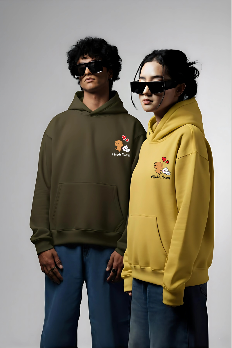 Trouble Oversized Drop Shoulder Hoodies - Pack of 2