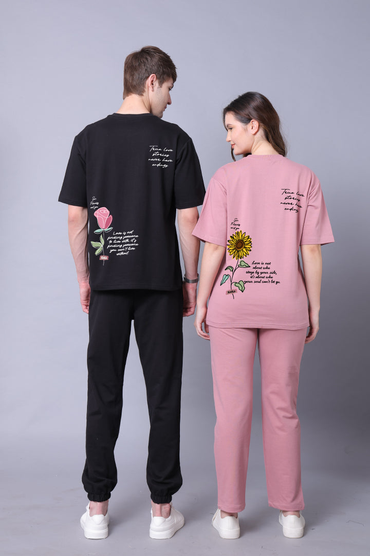 True Love Stories Couple Co-Ord Set With Joggers (Pack of 2)