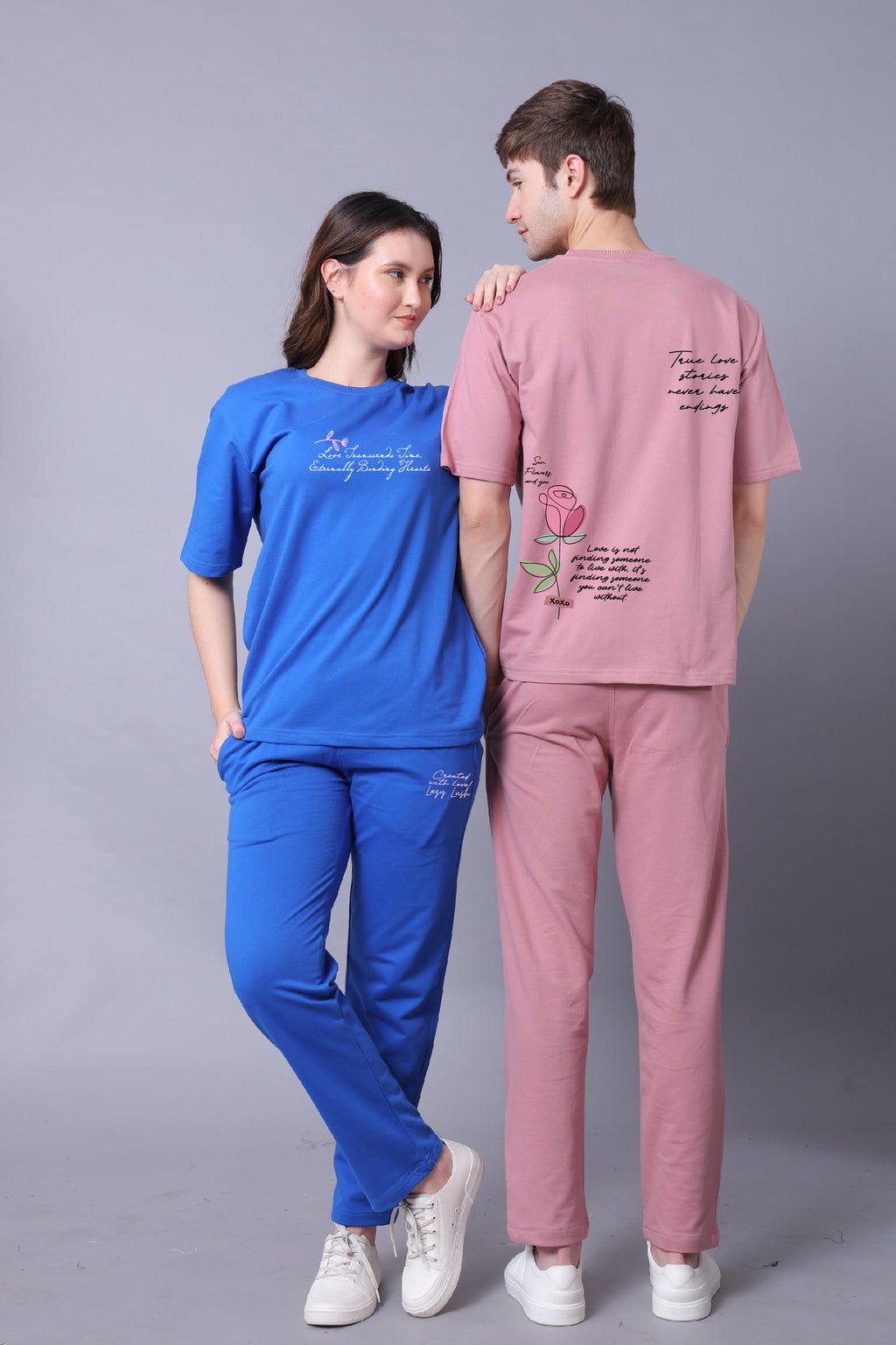 True Love Stories Couple Co-Ord Set With Joggers (Pack of 2)