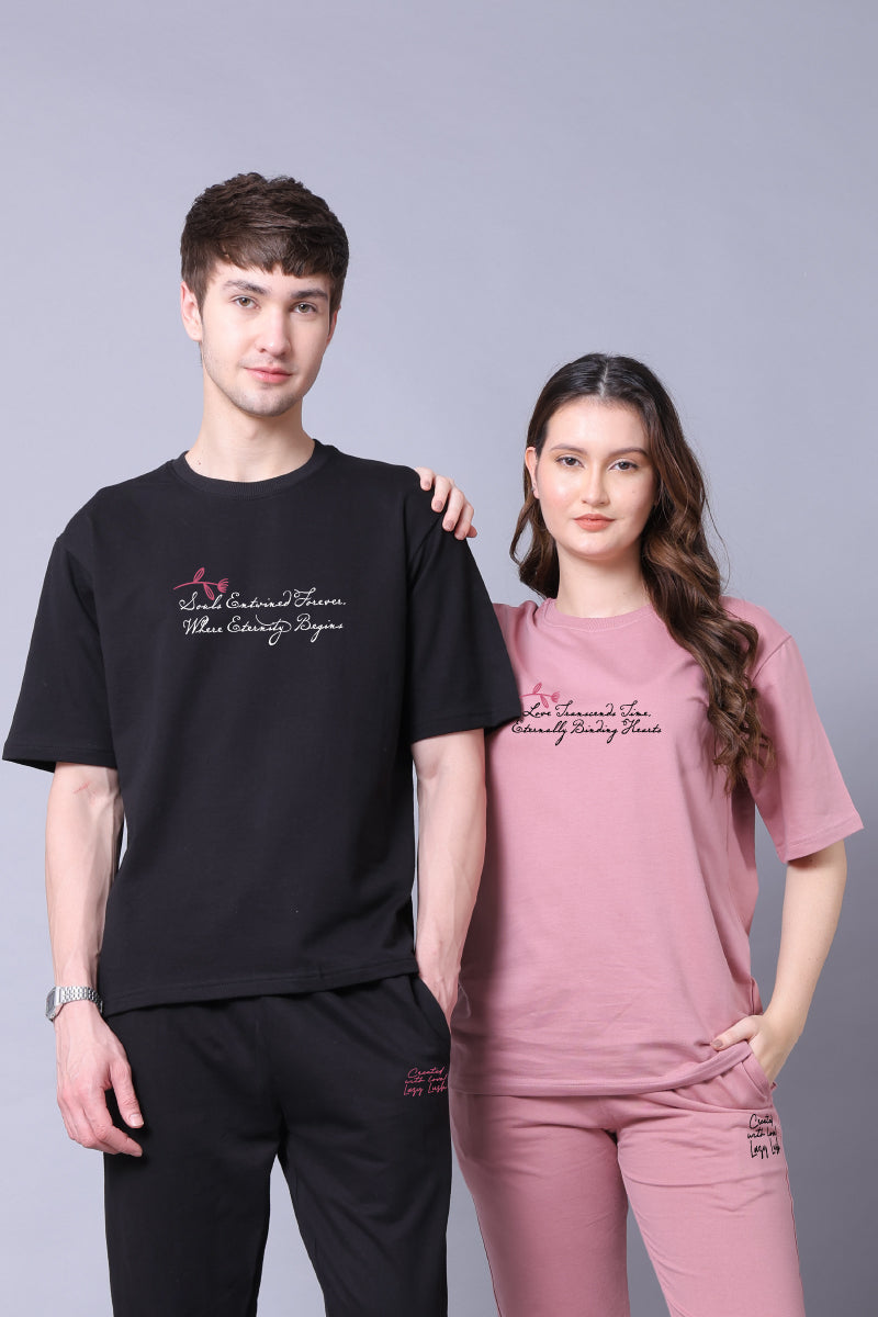 True Love Stories Couple Co-Ord Set With Joggers (Pack of 2)