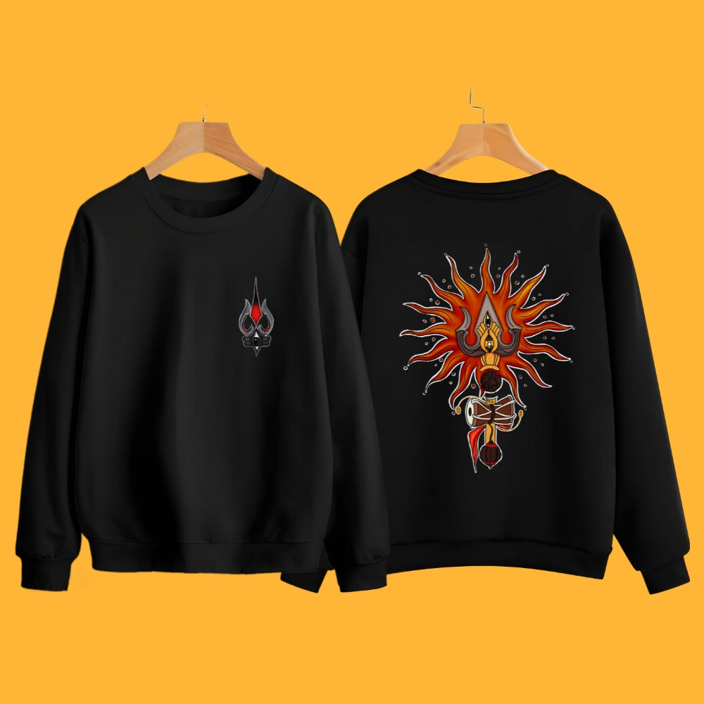 Trishul Blaze - Essence of Shiva Unisex Black Sweatshirt