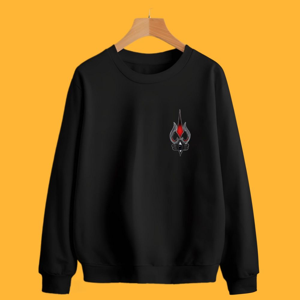 Trishul Blaze - Essence of Shiva Unisex Black Sweatshirt