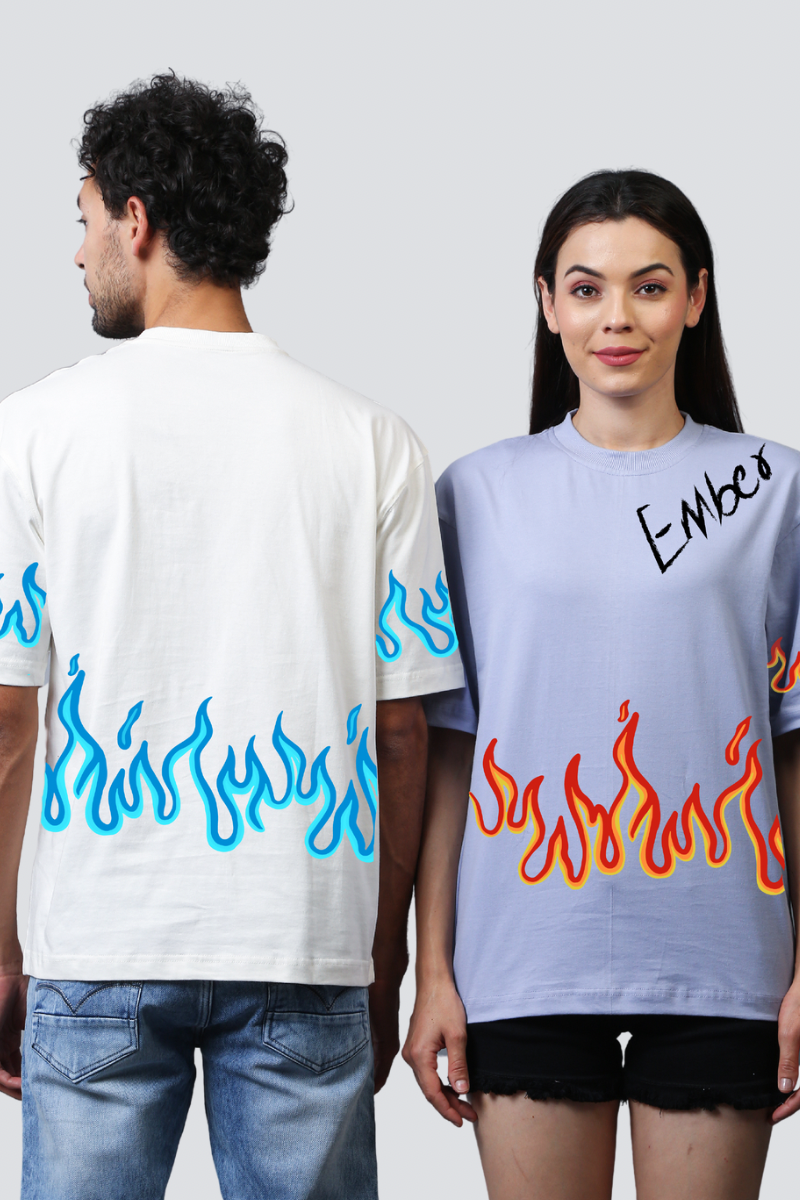 Ember & Wave - Elemental Oversized Couple T-Shirts (Pack of 2)