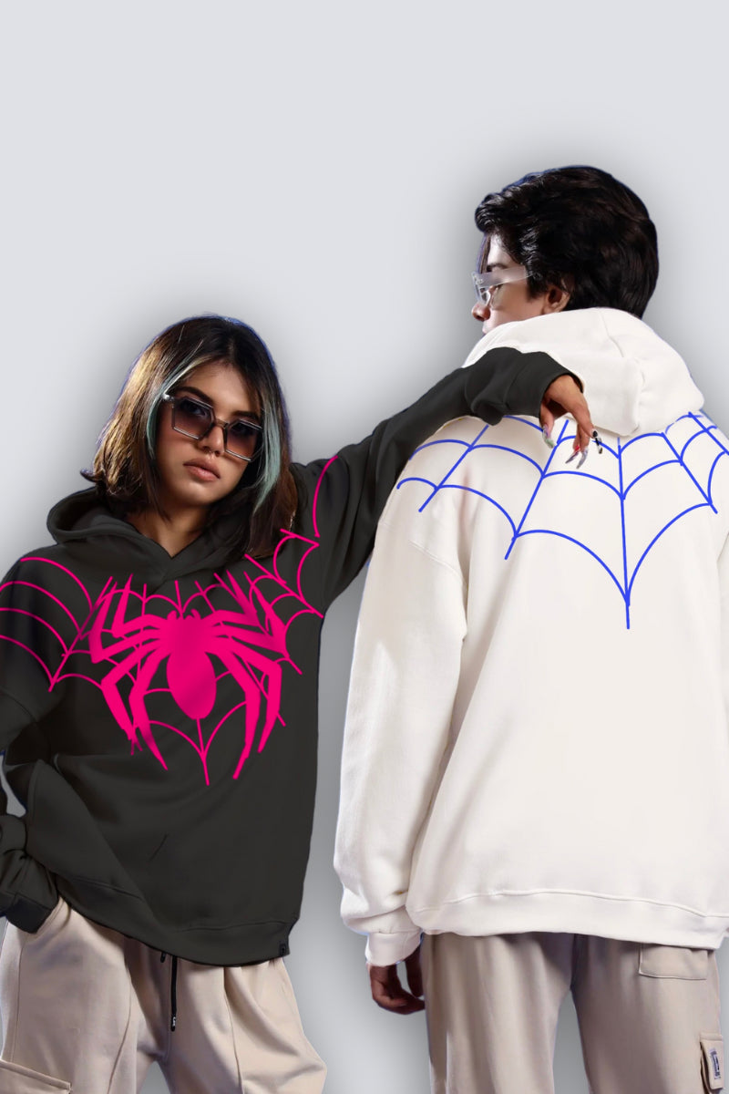 Web Couple Oversized Drop Shoulder Hoodies - Pack of 2