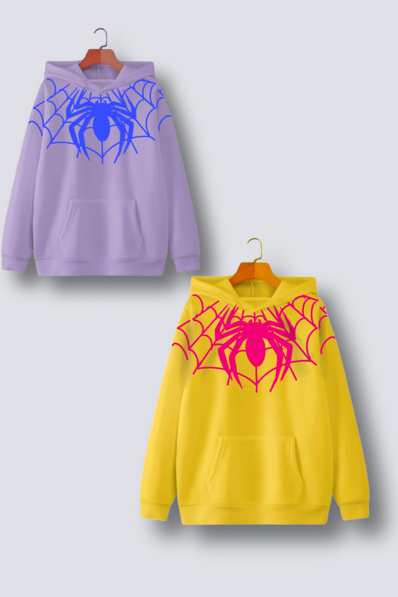 Web Couple Oversized Drop Shoulder Hoodies - Pack of 2