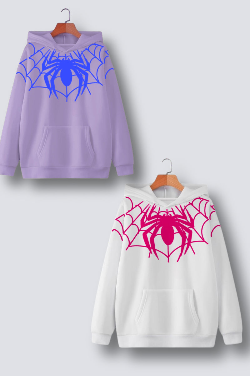 Web Couple Oversized Drop Shoulder Hoodies - Pack of 2