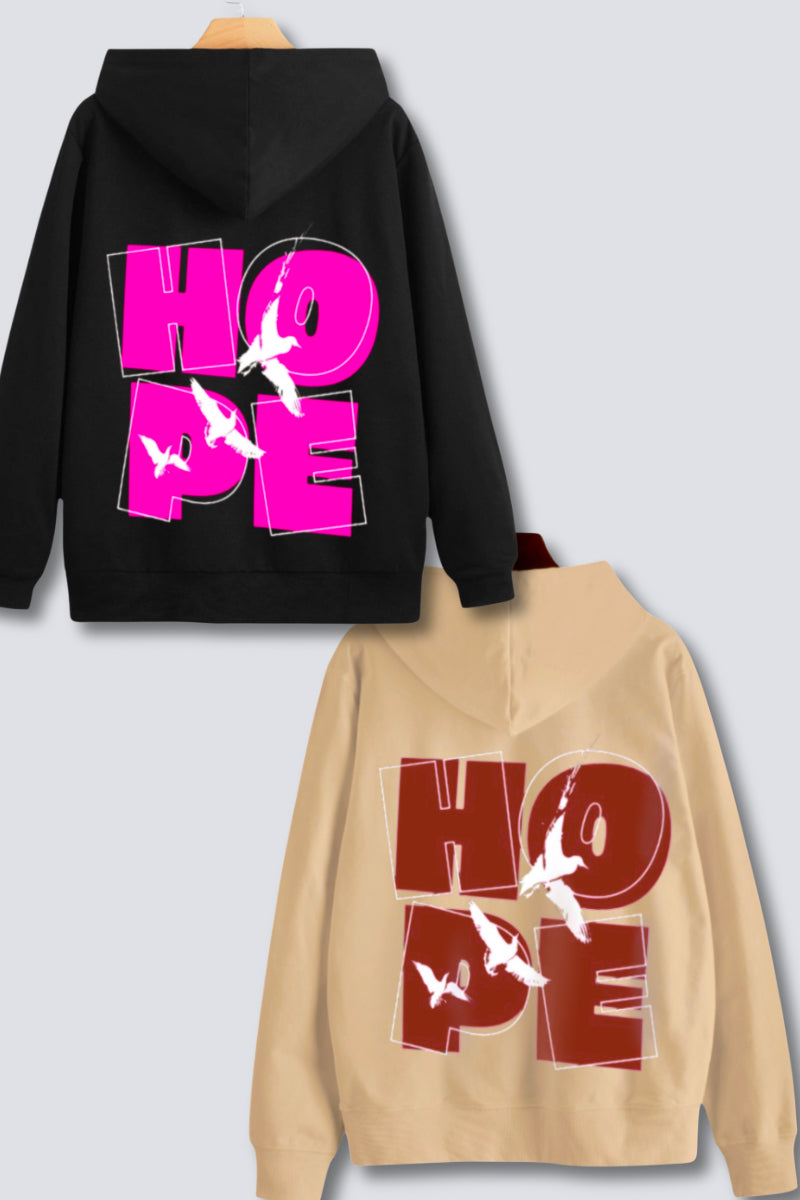 "Hope" Oversized Drop-Shoulder Couple Hoodies (Pack of 2)
