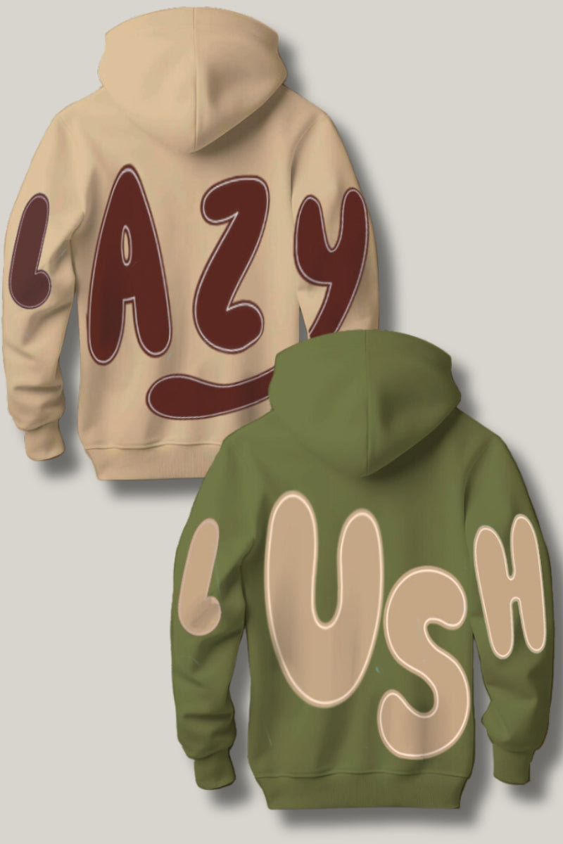 Lazy Lush Signature Oversized Drop Shoulder Hoodies - Pack of 2