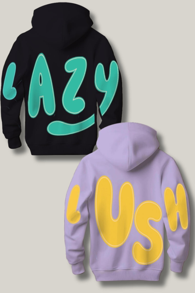 Lazy Lush Signature Oversized Drop Shoulder Hoodies - Pack of 2