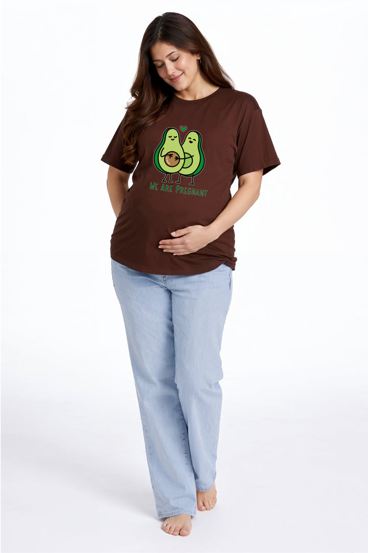 We're Pregnant Avocado Oversized Tee