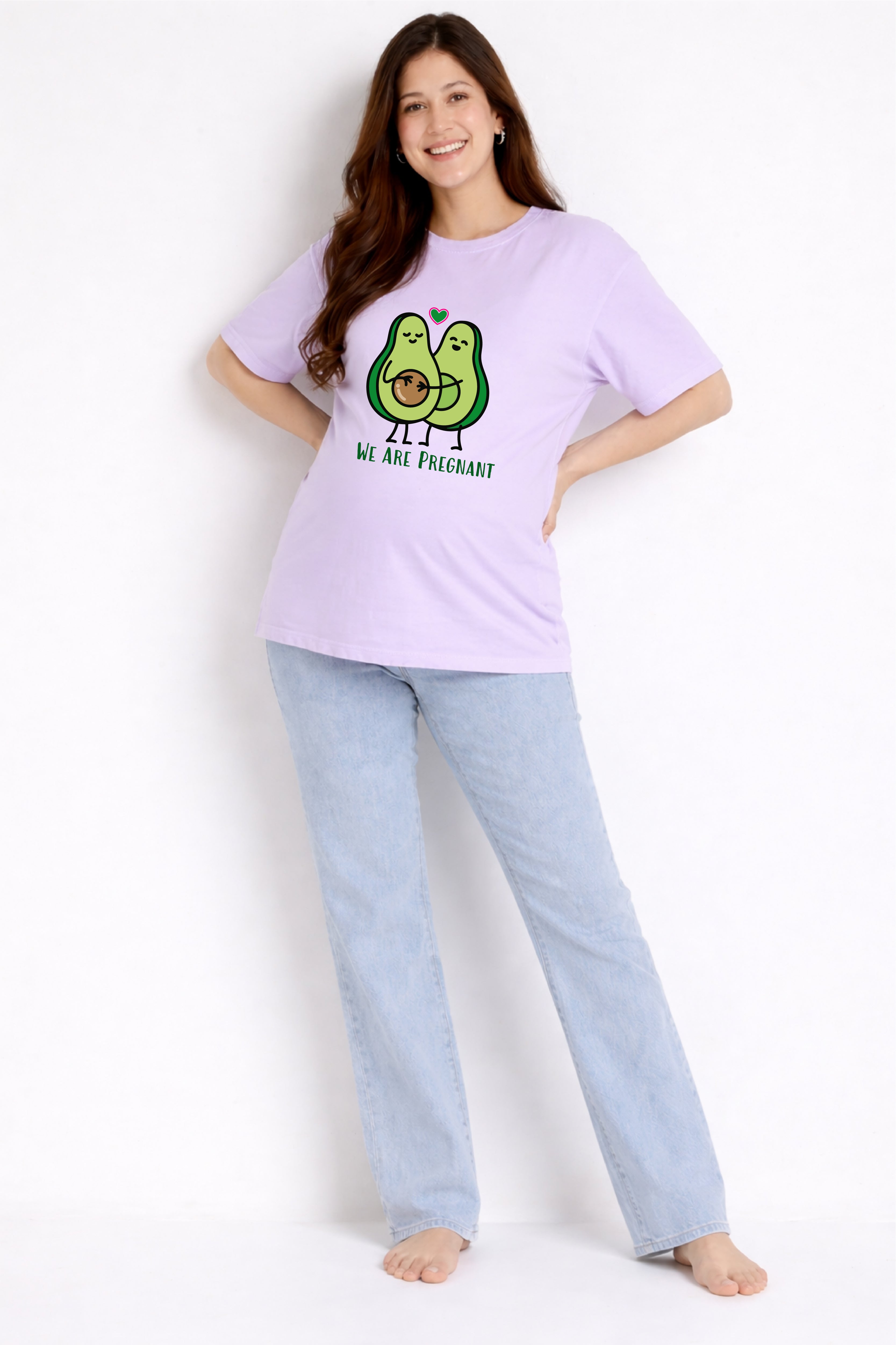 We're Pregnant Avocado Oversized Tee