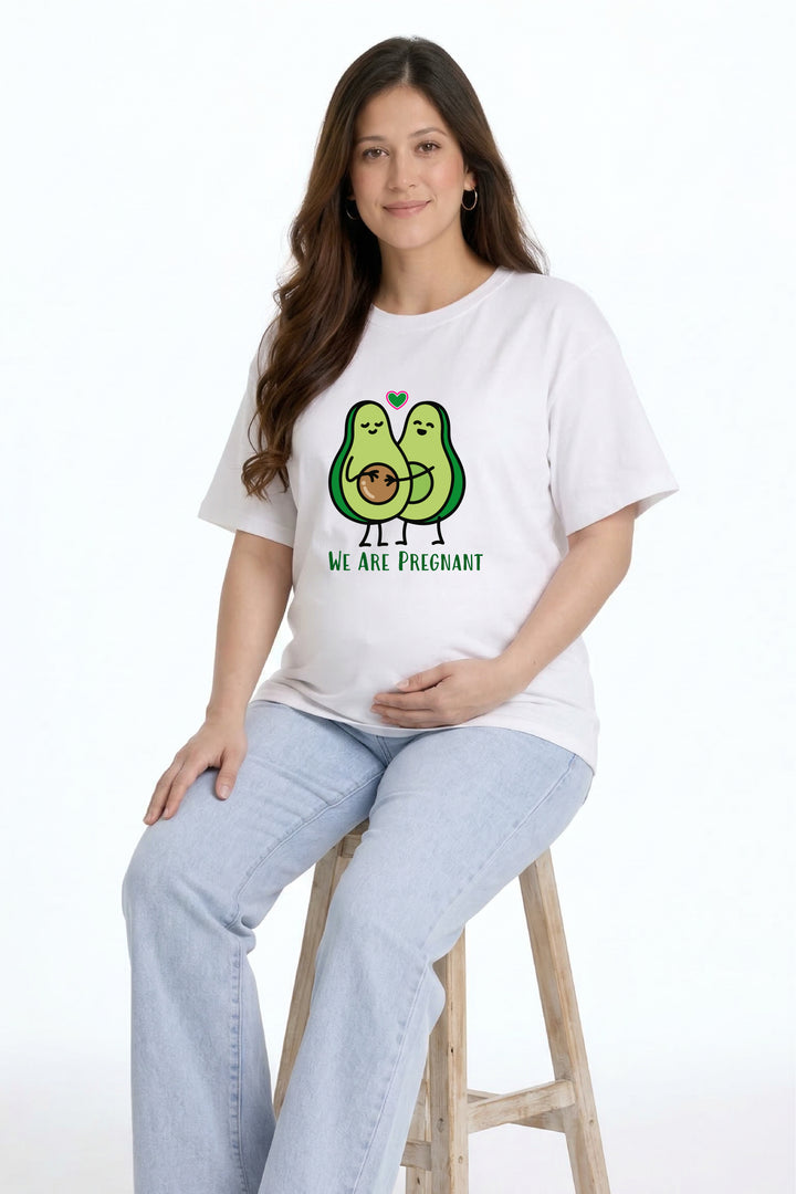 We're Pregnant Avocado Oversized Tee
