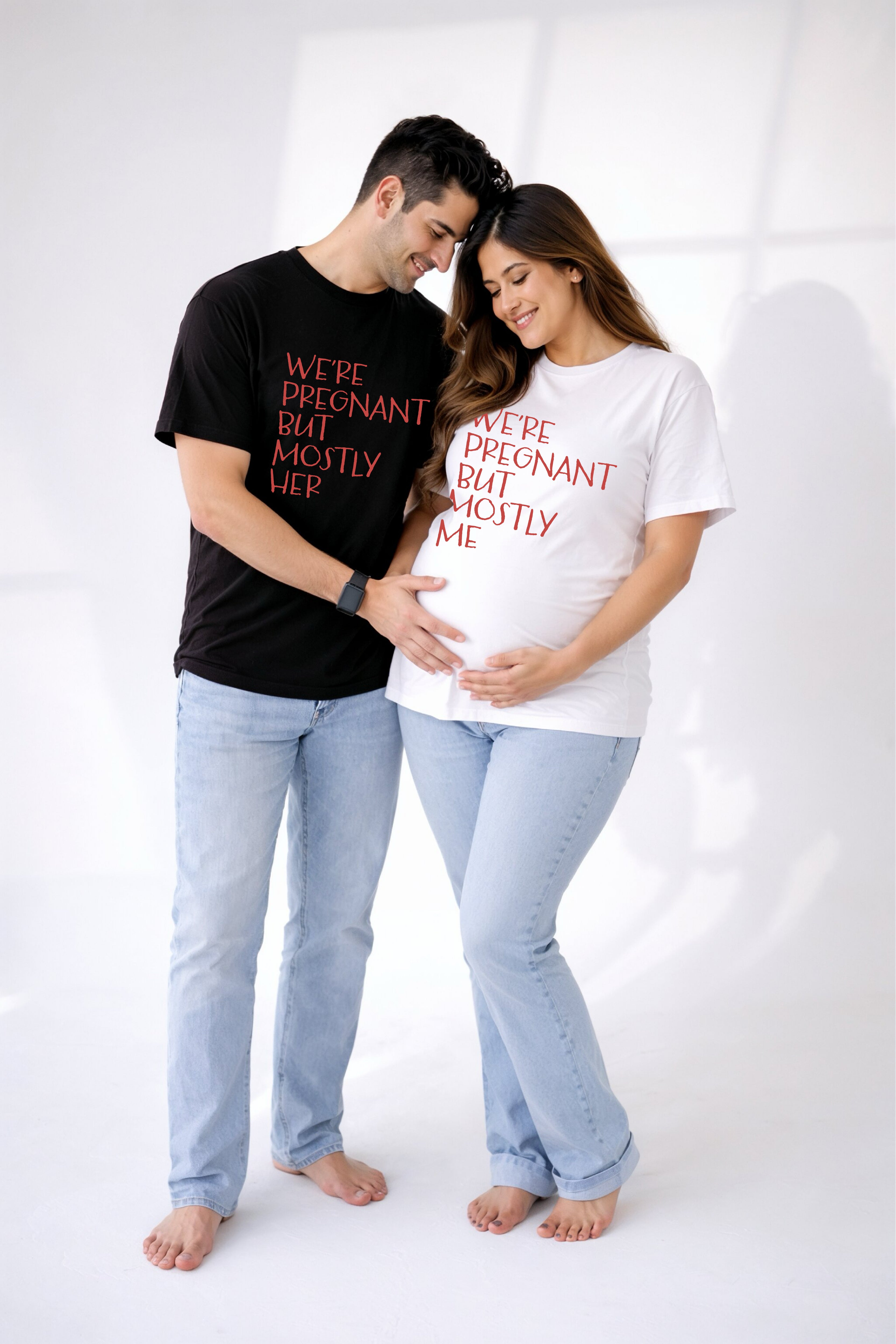 We’re Pregnant Oversized Couple T-Shirts (Pack of 2)