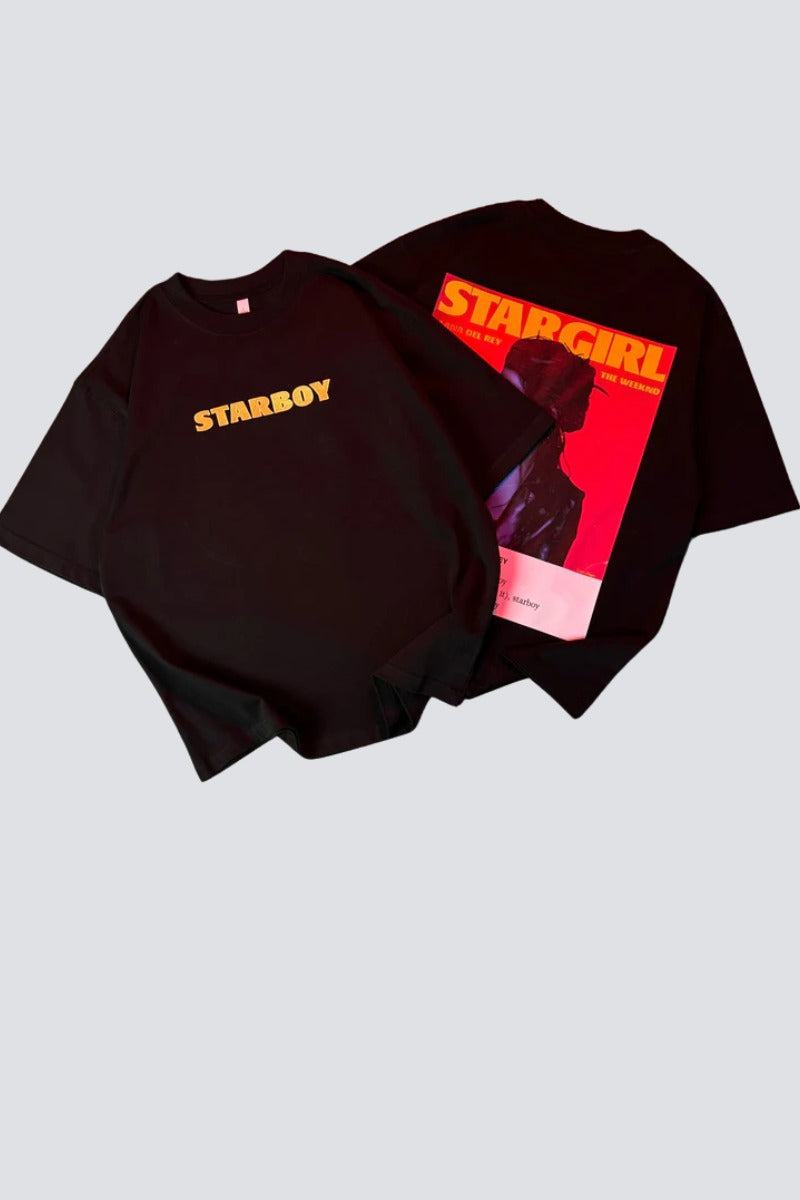 Starboy and Stargirl Oversized Couple T-Shirts (Pack of 2)