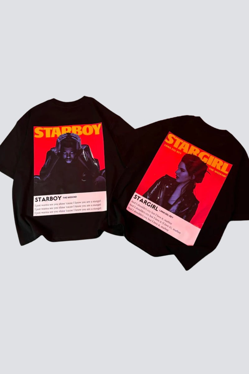 Starboy and Stargirl Oversized Couple T-Shirts (Pack of 2)