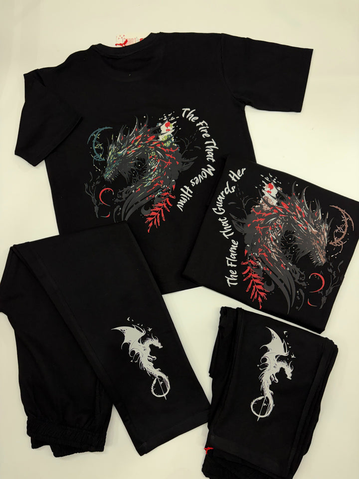 Dragon Couple Co-Ord Set With Joggers (Pack of 2)