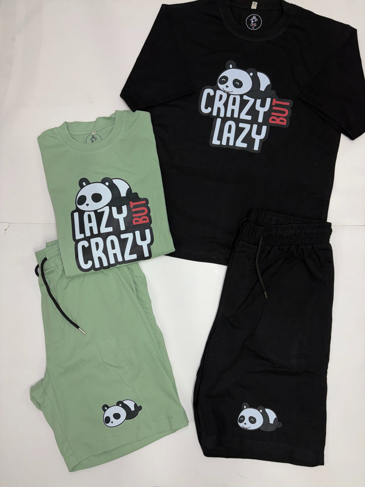 Lazy But Crazy Panda Couple Co-Ord Sets (Pack of 2)