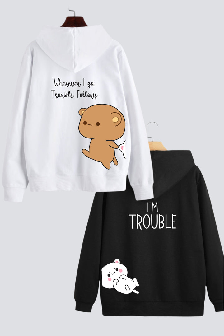 Trouble Oversized Drop Shoulder Hoodies - Pack of 2