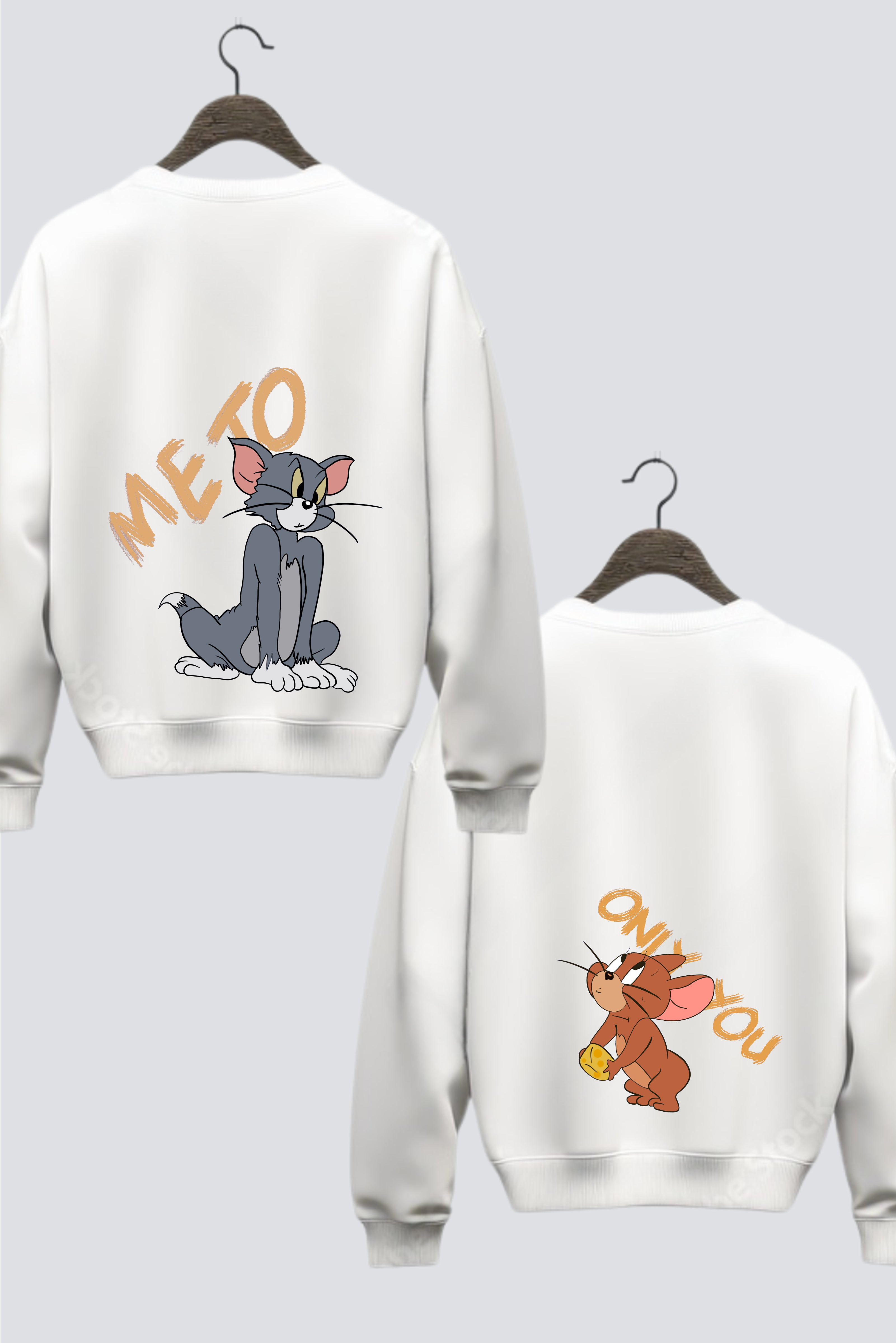 Tom & Jerry 'Me & You' Couple Unisex Sweatshirts - Pack of 2
