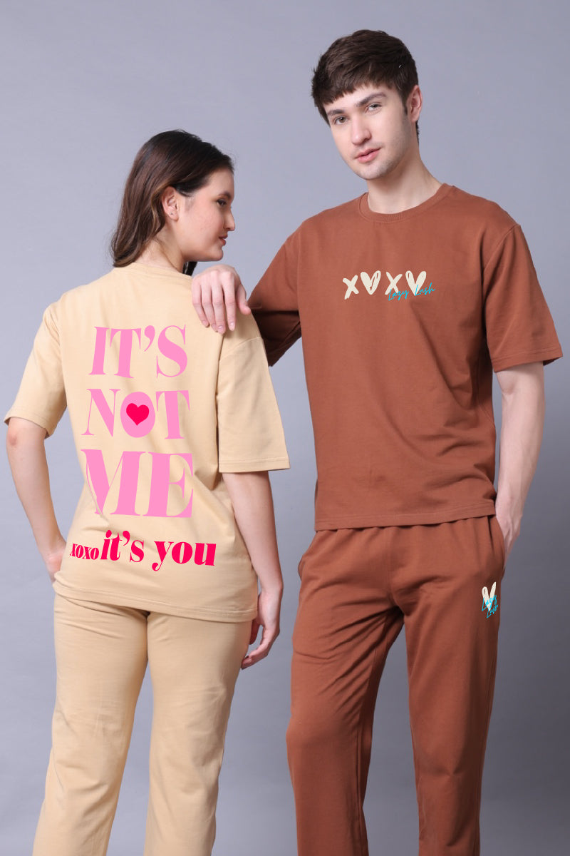Xoxo It's Not Me Couple Co-Ord Set With Joggers (Pack of 2)