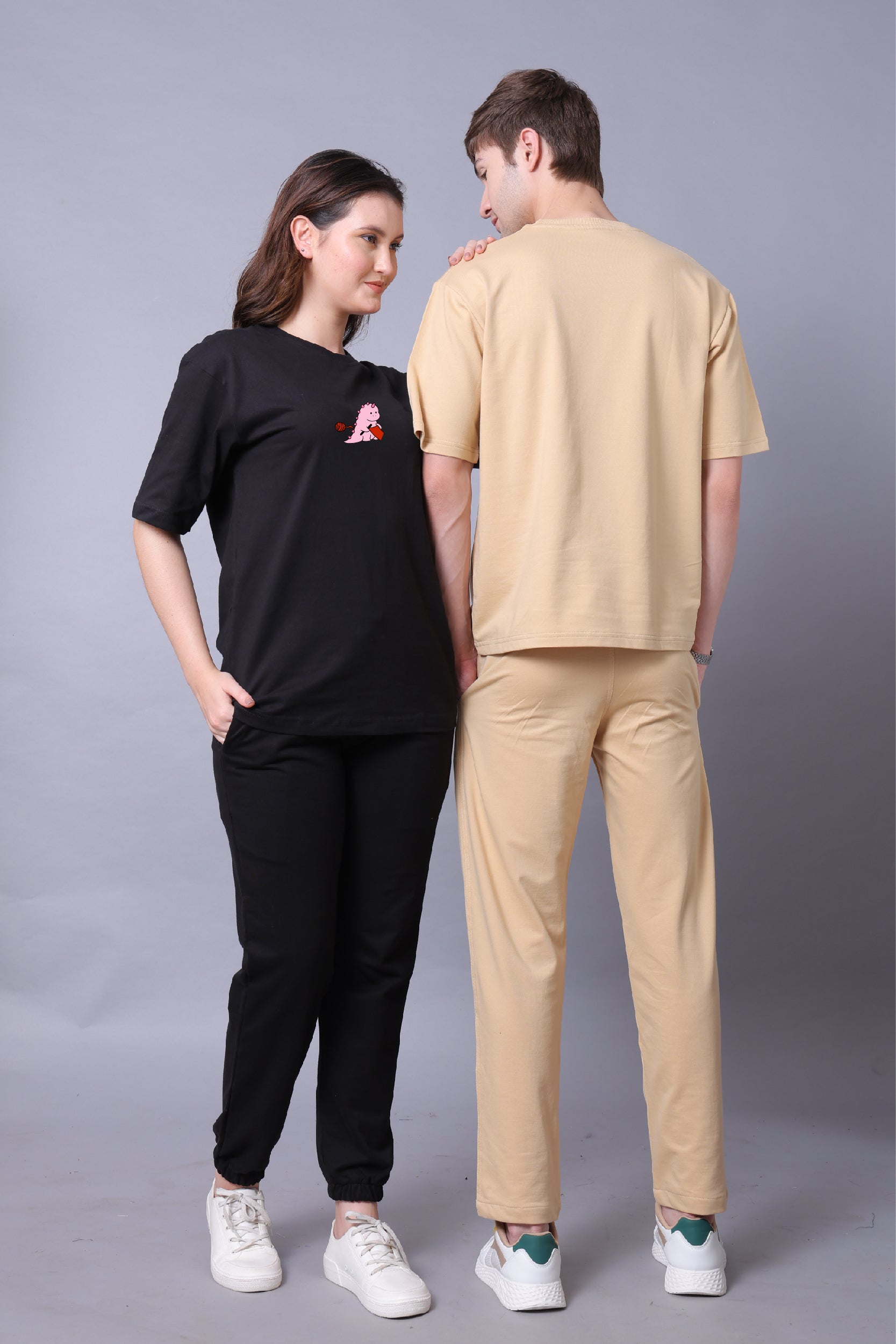 You Make Me Feel Like Home Couple Co-Ord Set With Joggers (Pack of 2)