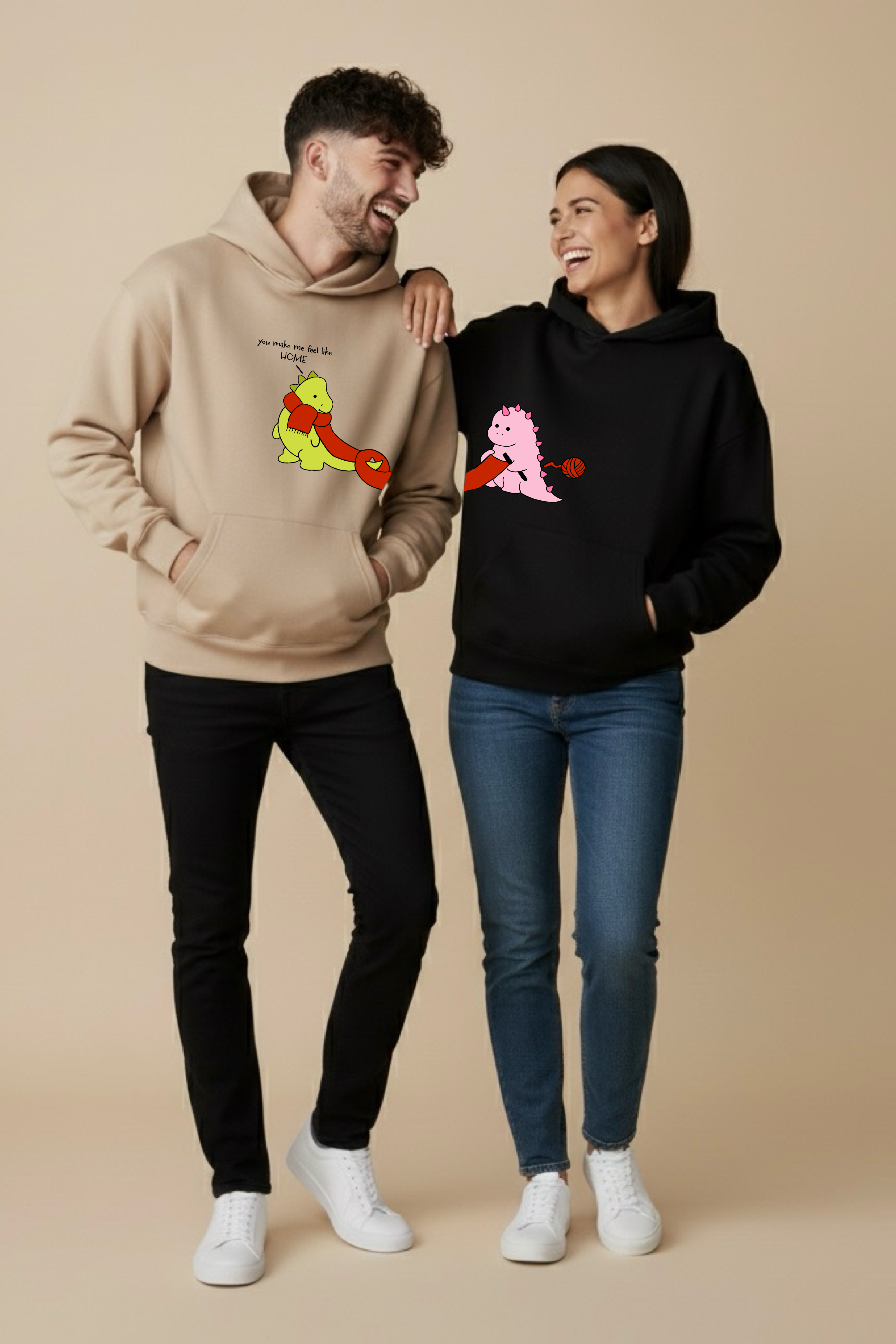 You Make Me Feel Like Home Oversized Drop Shoulder Hoodies - Pack of 2