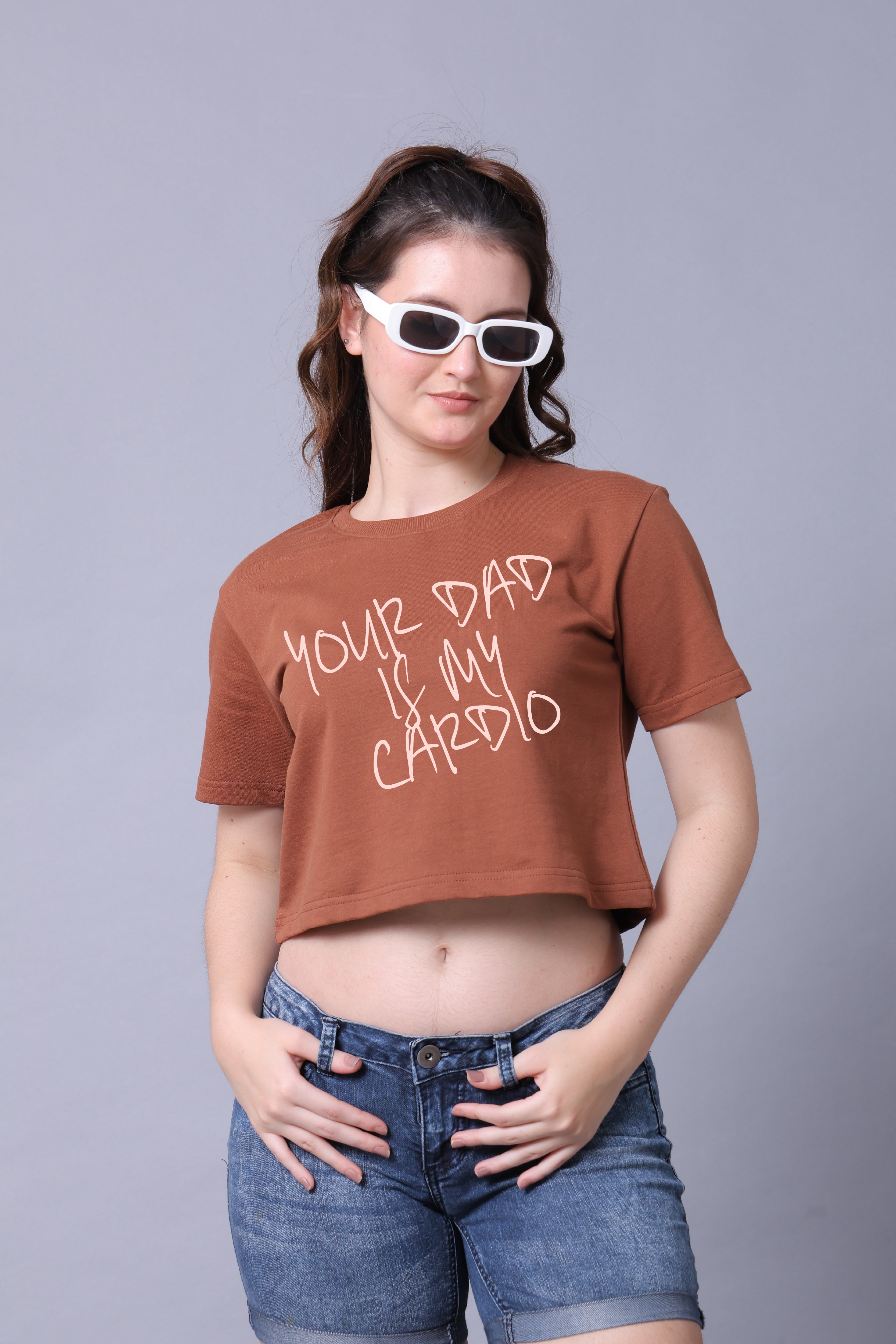 Your Dad is My Cardio Women Crop Top