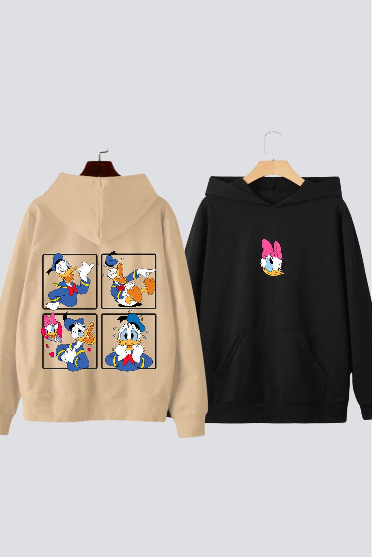 Duck Duo Couple Oversized Drop-Shoulder Hoodies - Pack of 2