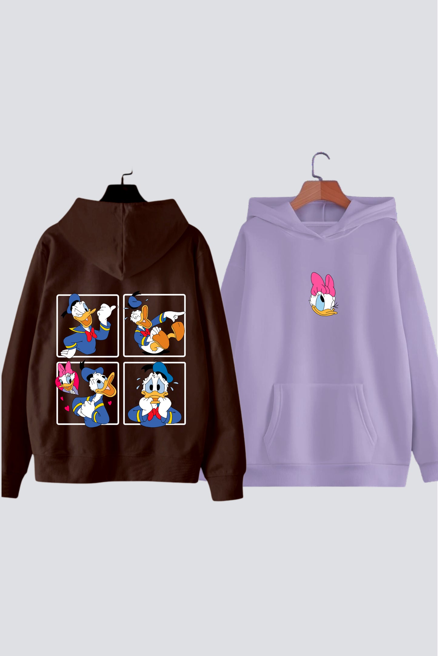 Duck Duo Couple Oversized Drop-Shoulder Hoodies - Pack of 2