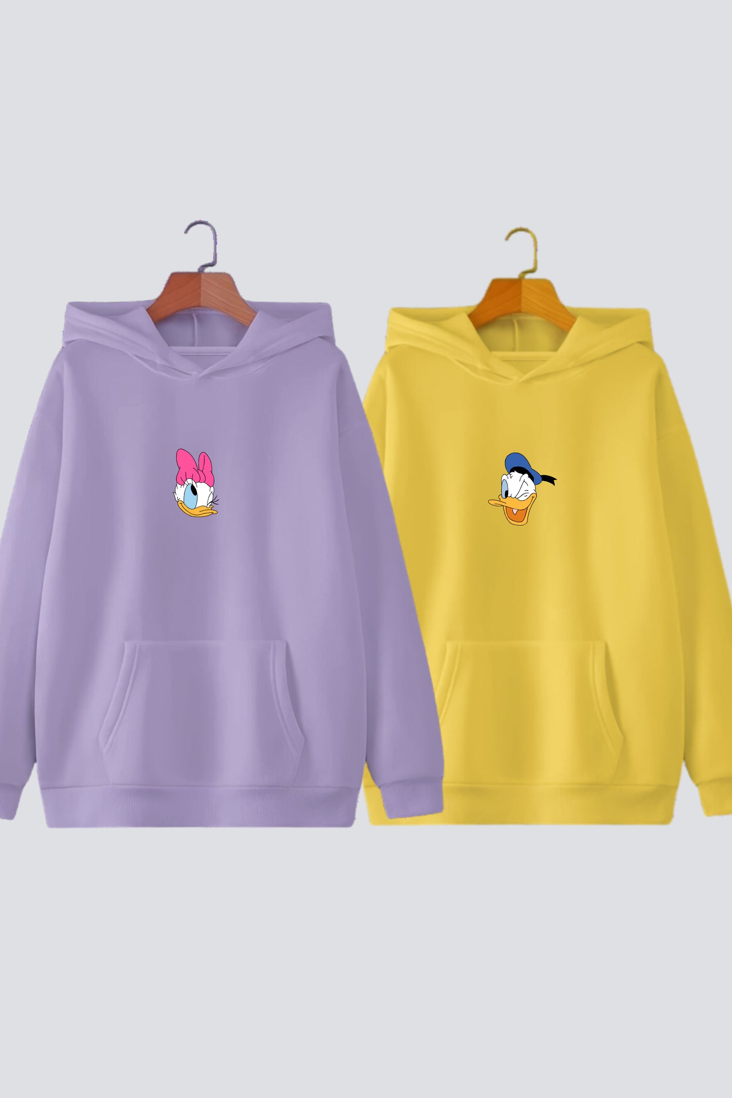 Duck Duo Couple Oversized Drop-Shoulder Hoodies - Pack of 2