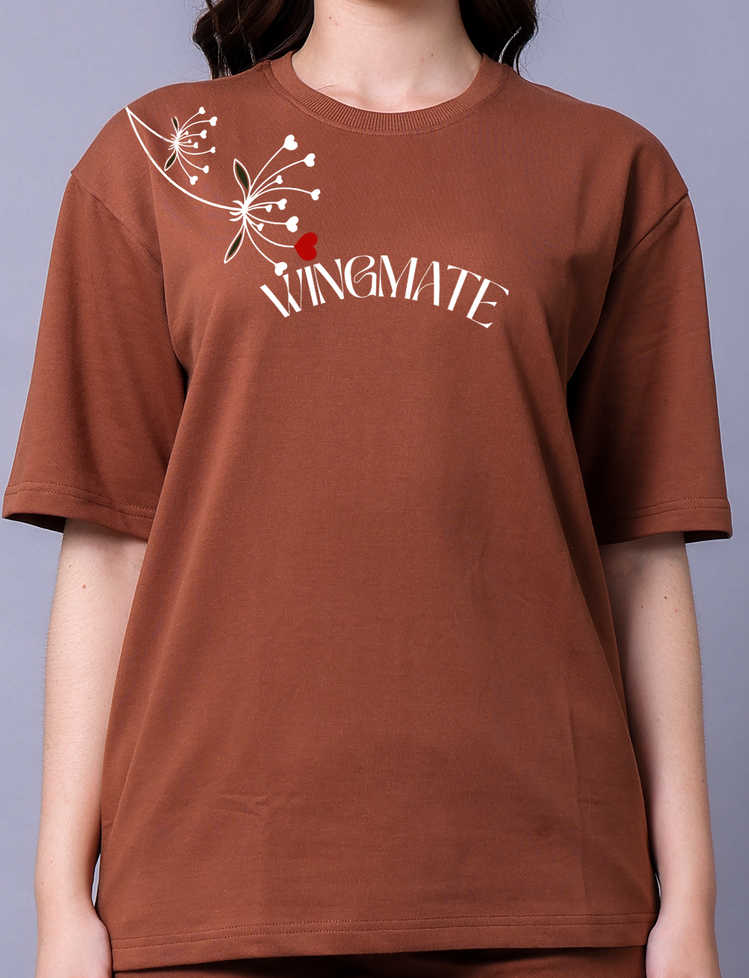 Eternal Flutter Butterfly Women Brown Co-Ord Set With Joggers