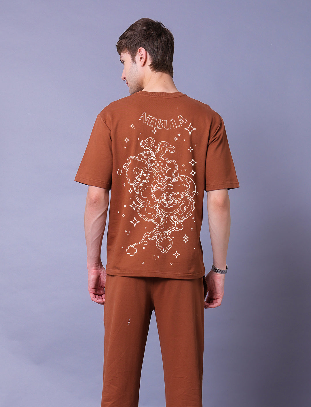 Nebula Men Co-Ord Set - Oversized Tee With Jogger