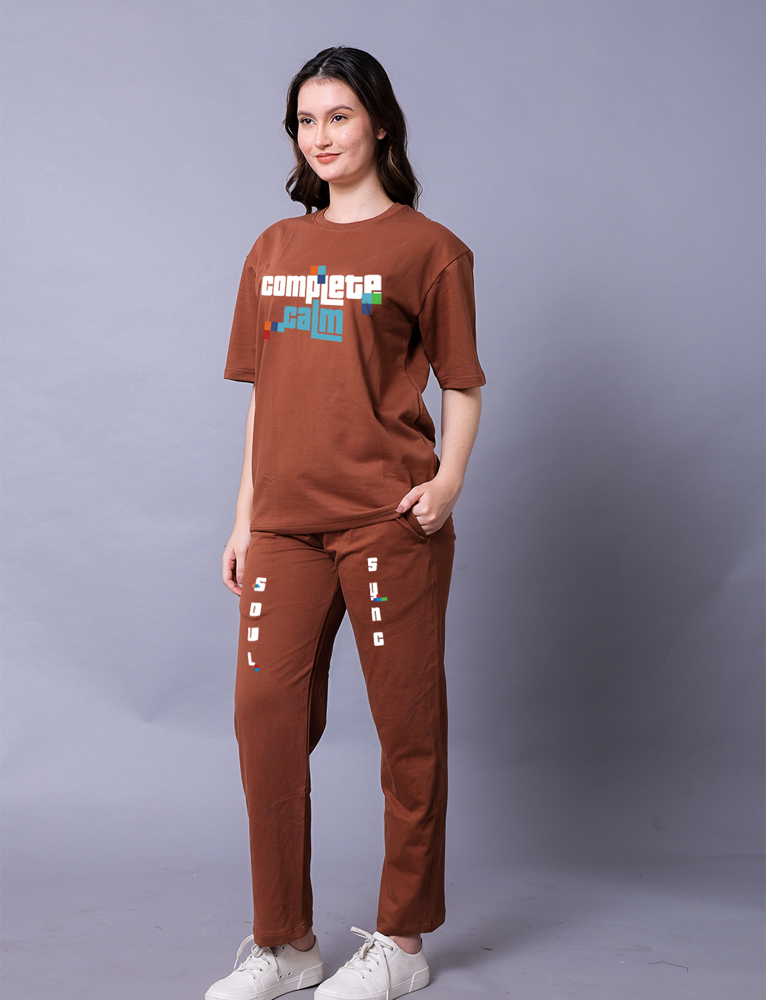 Complete Calm Women Co-Ord Set - Oversized Tee With Jogger