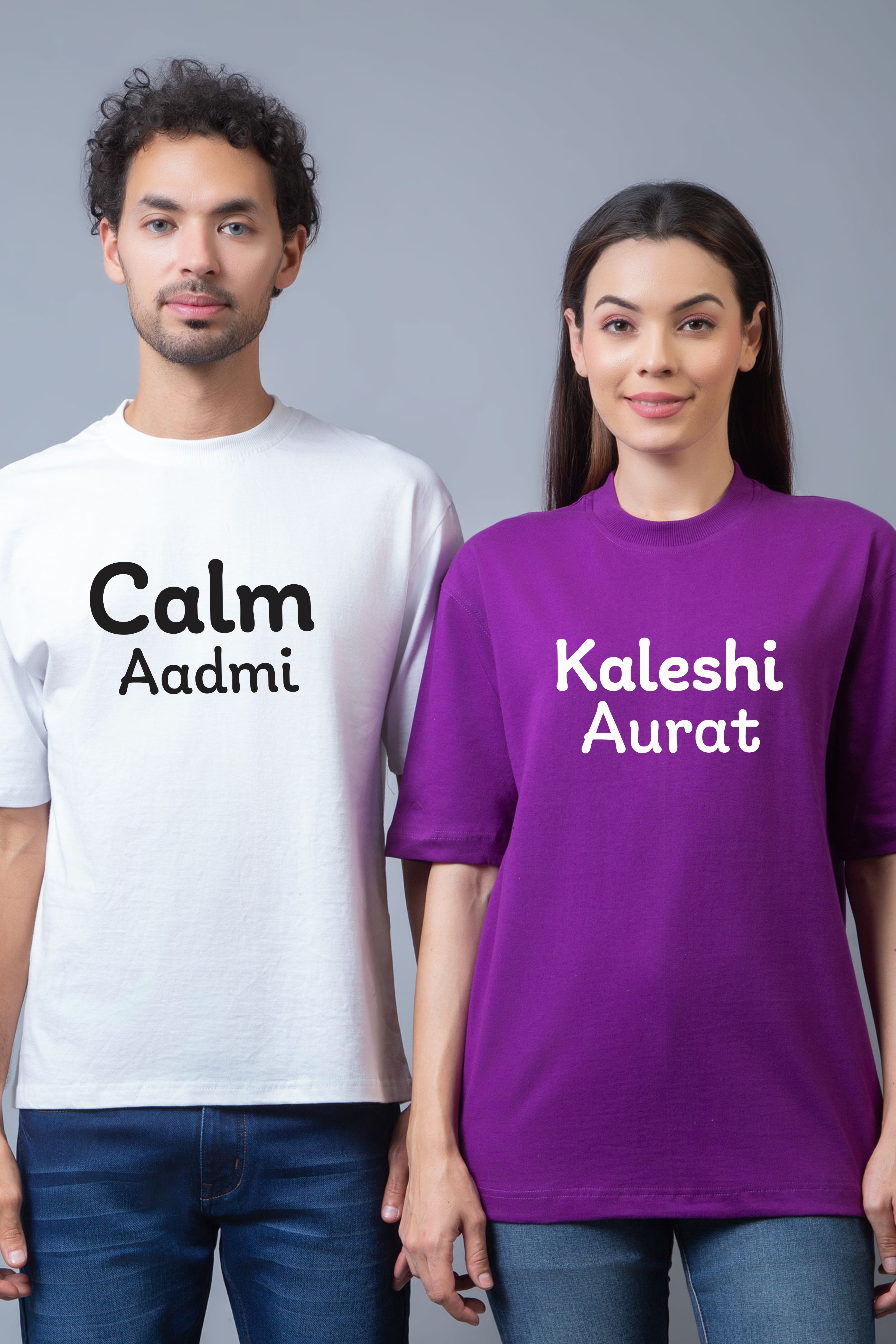 Calm Aadmi & Kaleshi Aurat Oversized Tees - Pack of 2