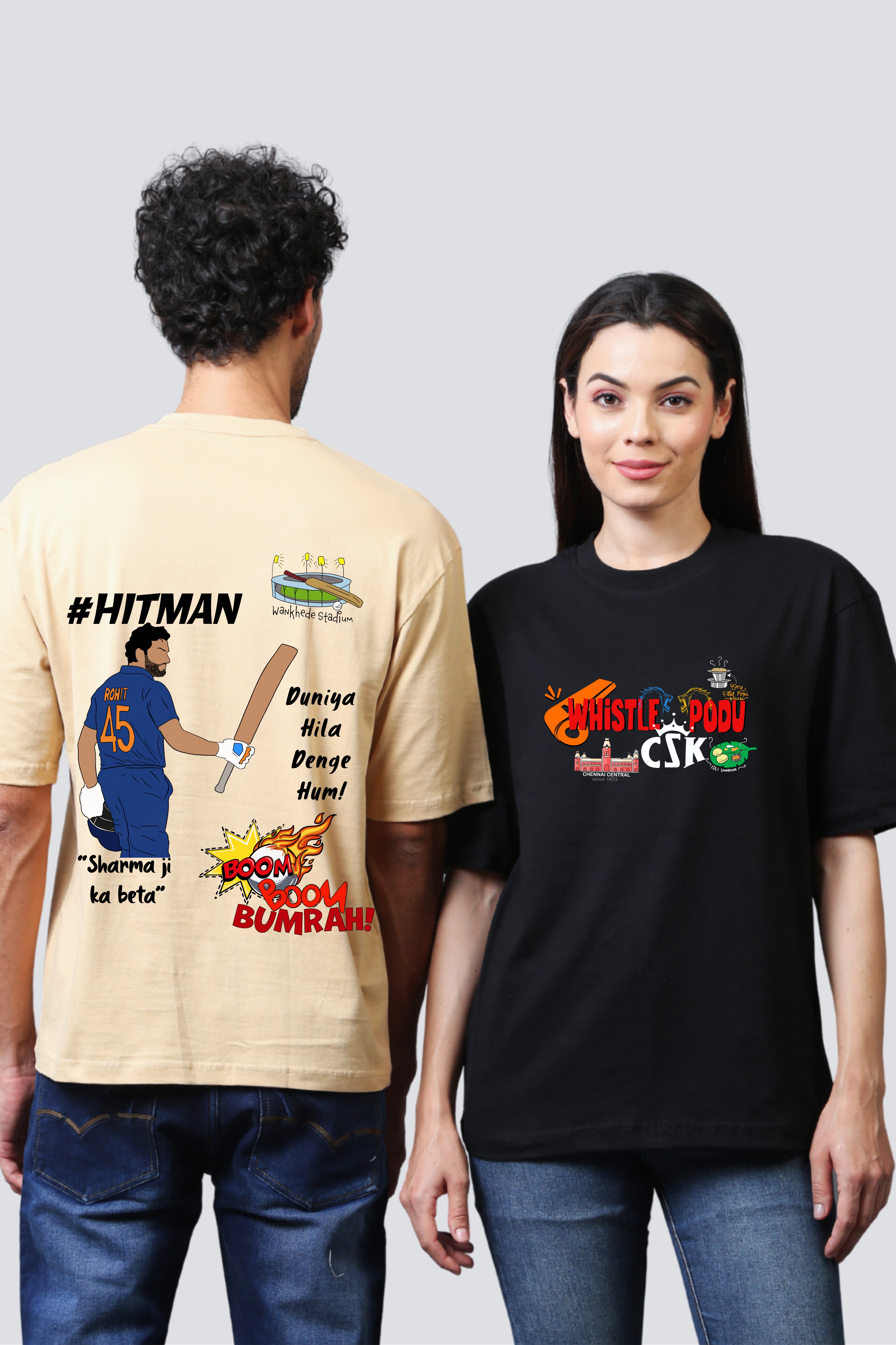 IPL Legends Couple Oversized Tees - Pack of 2