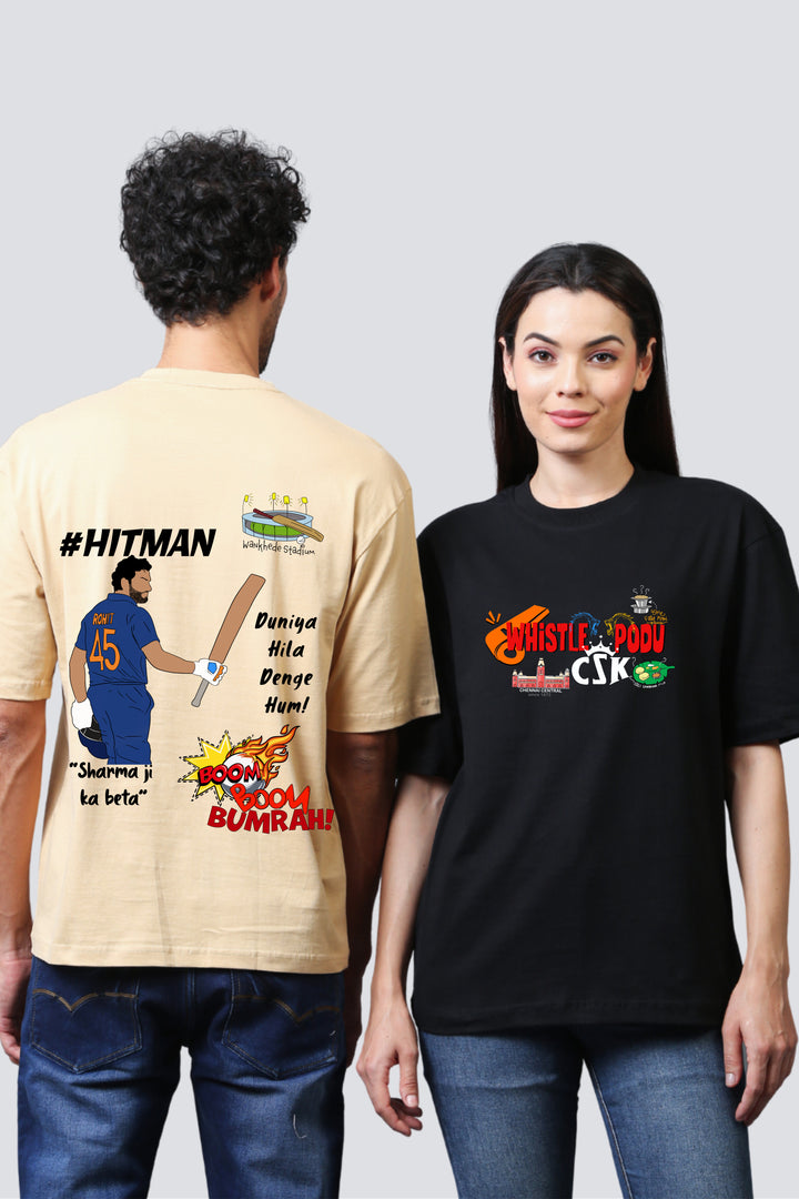 IPL Legends Couple Oversized Tees - Pack of 2