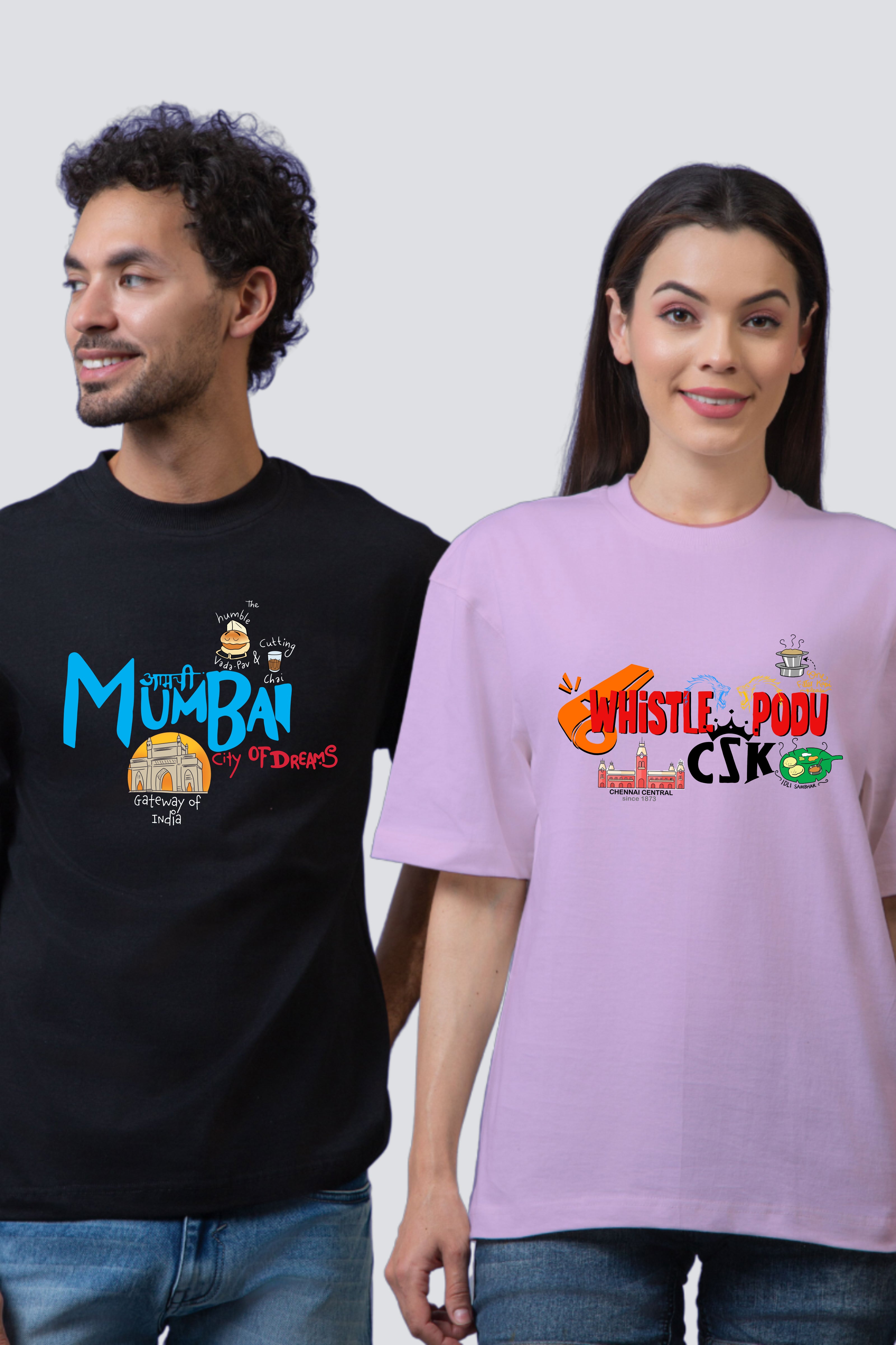 IPL Legends Couple Oversized Tees - Pack of 2