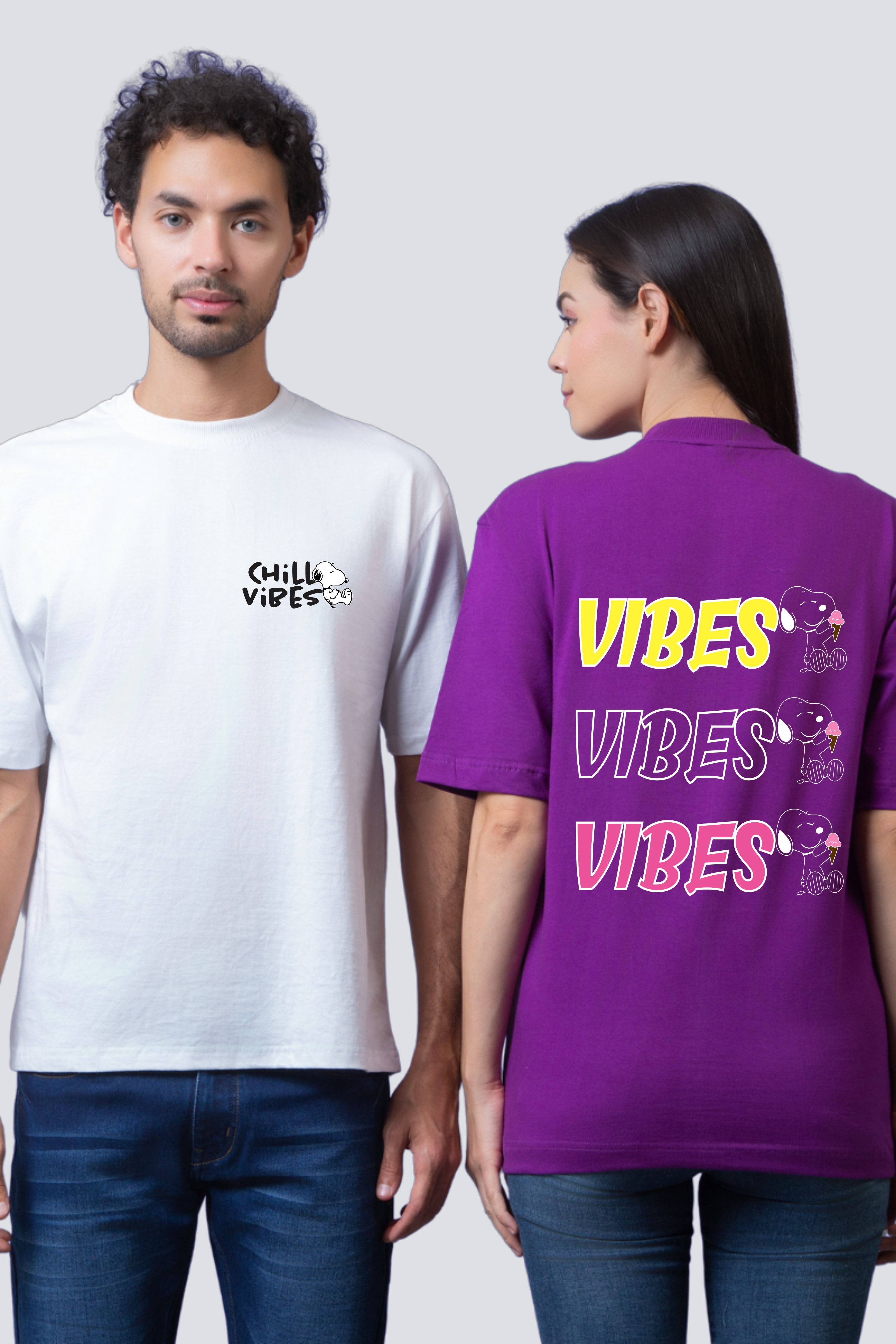 Chill Vibes Oversized Couple Tees - Pack of 2