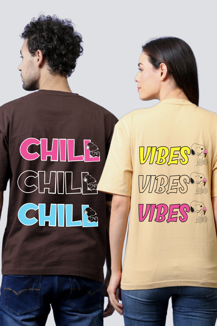 Chill Vibes Oversized Couple Tees - Pack of 2