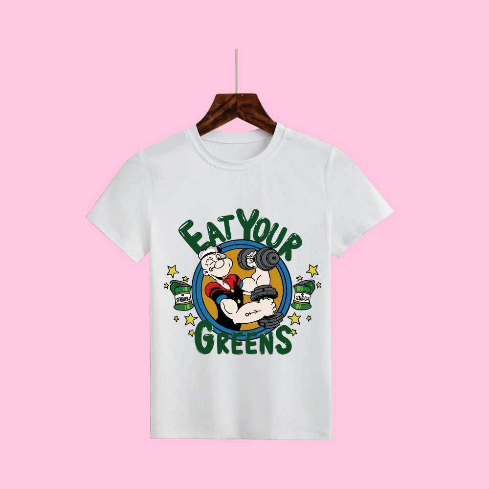 Healthy Habits Half Sleeves Tee - Power Up with Veggies