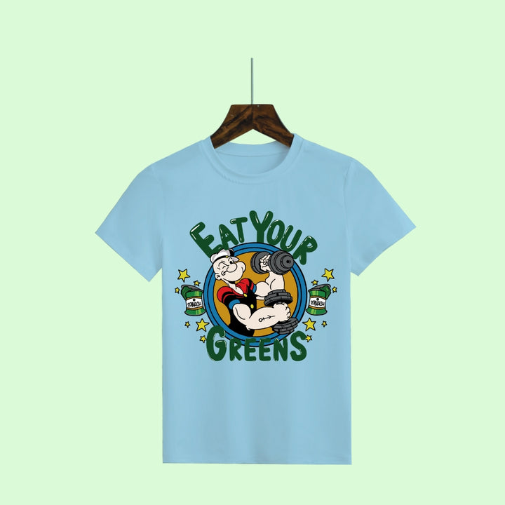 Healthy Habits Half Sleeves Tee - Power Up with Veggies