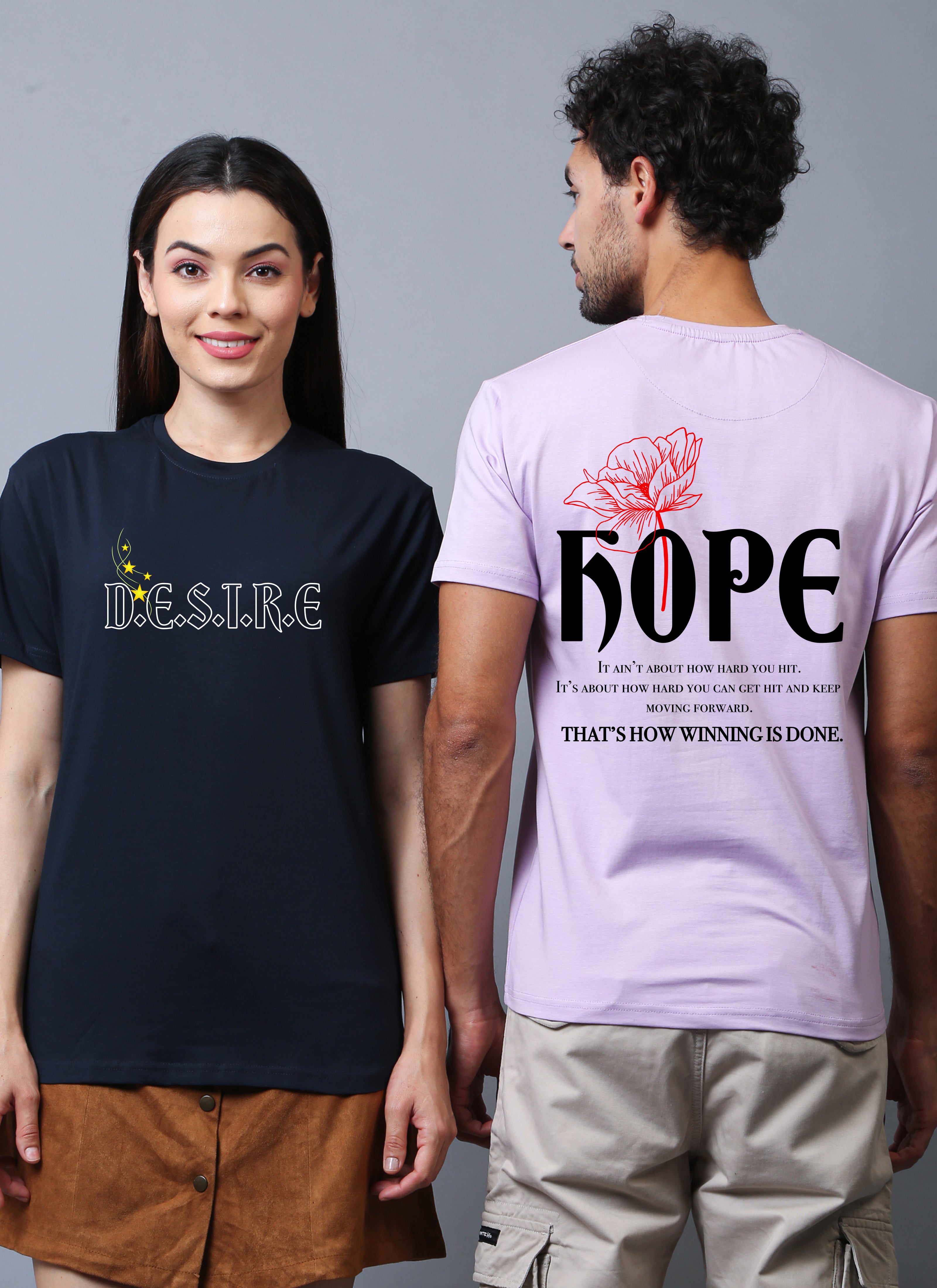 "Hope" and "Desire" Couple Unisex Tees - Pack of