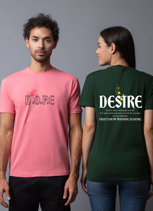 "Hope" and "Desire" Couple Unisex Tees - Pack of