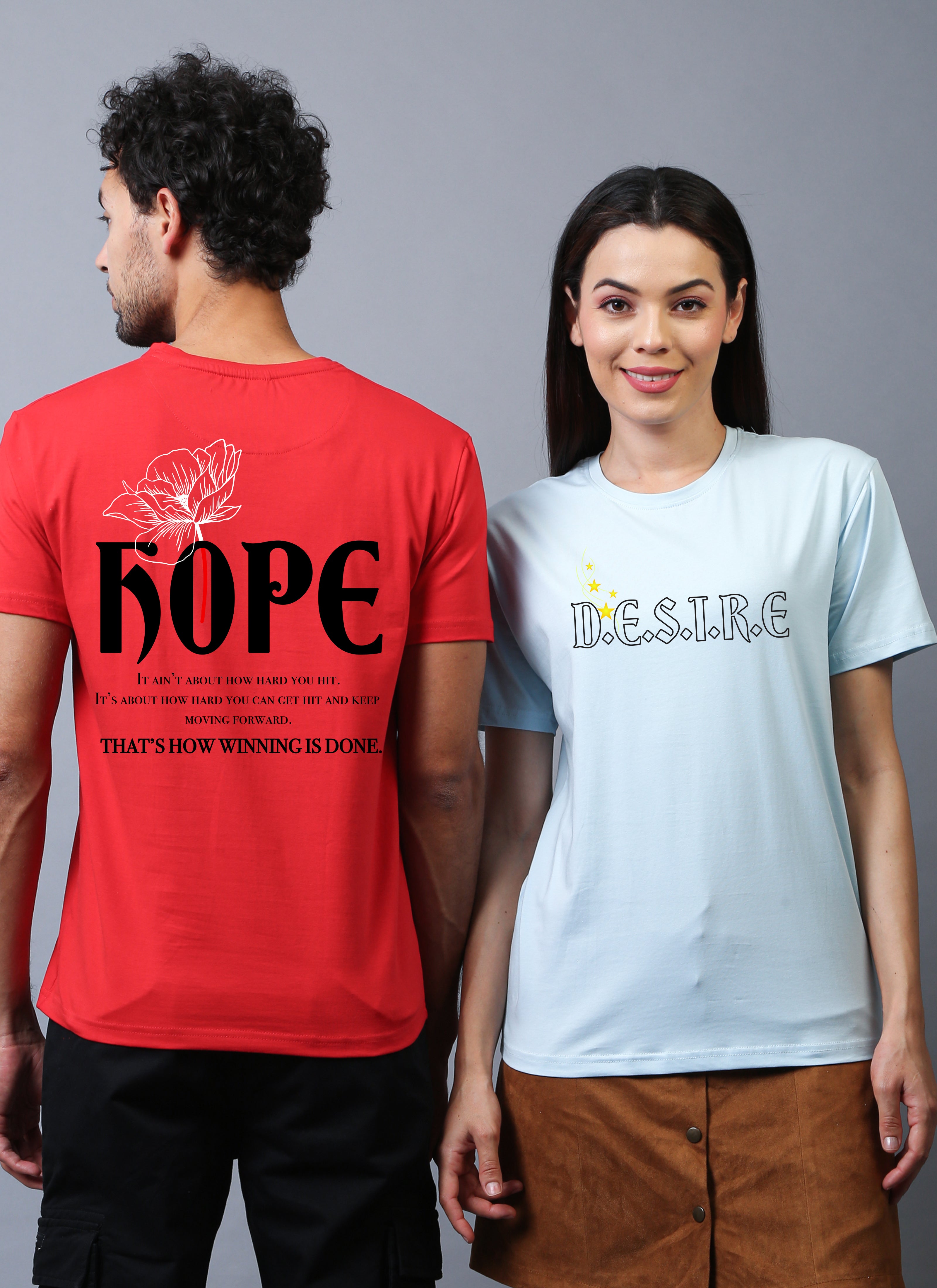 "Hope" and "Desire" Couple Unisex Tees - Pack of