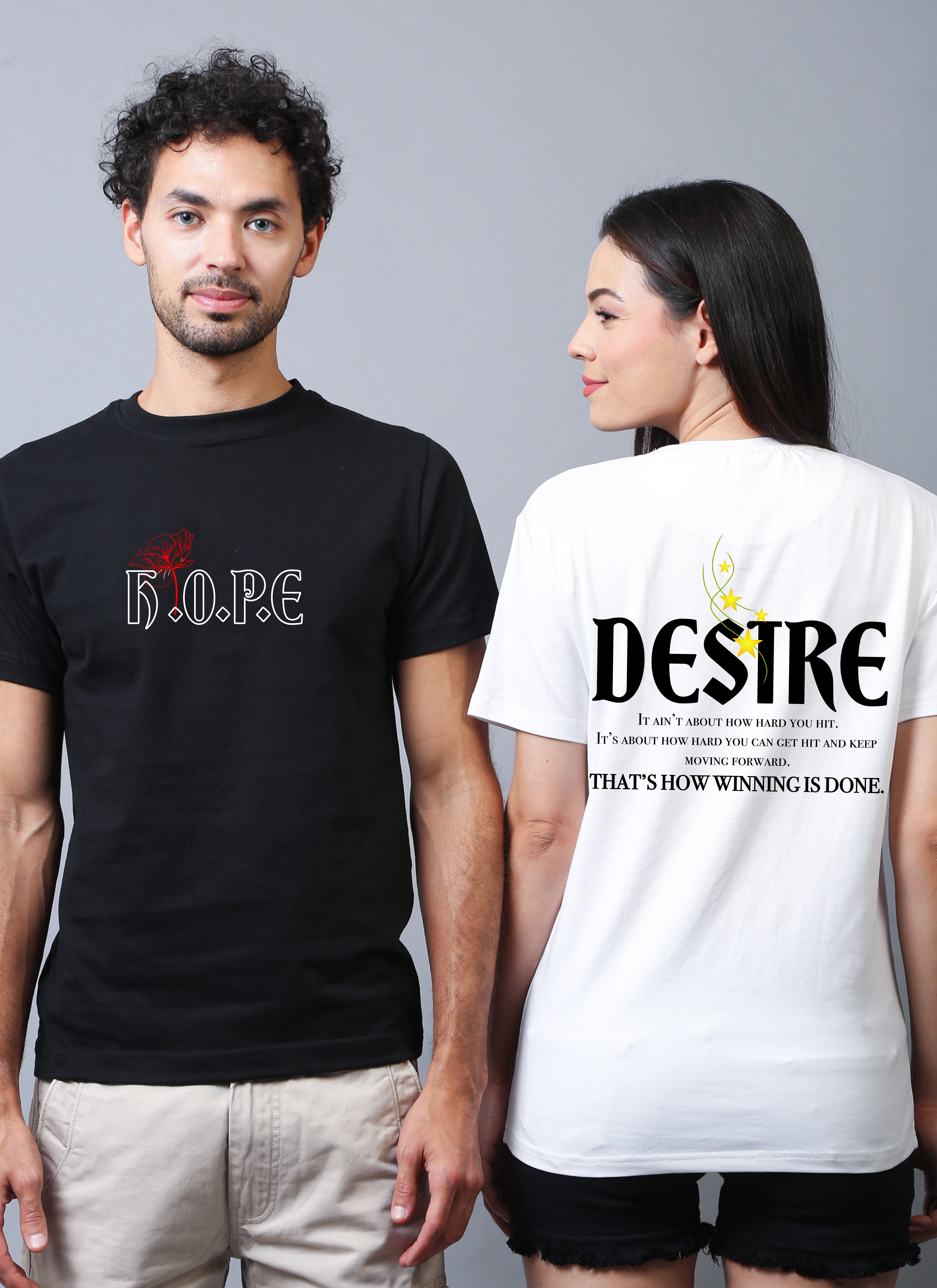 "Hope" and "Desire" Couple Unisex Tees - Pack of