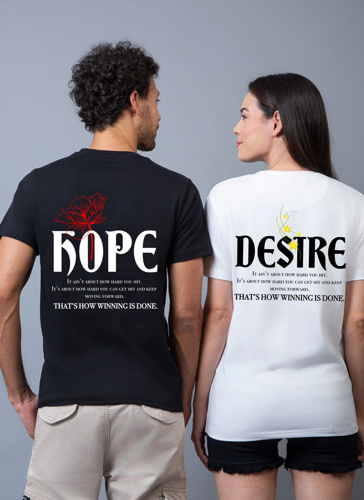 "Hope" and "Desire" Couple Unisex Tees - Pack of