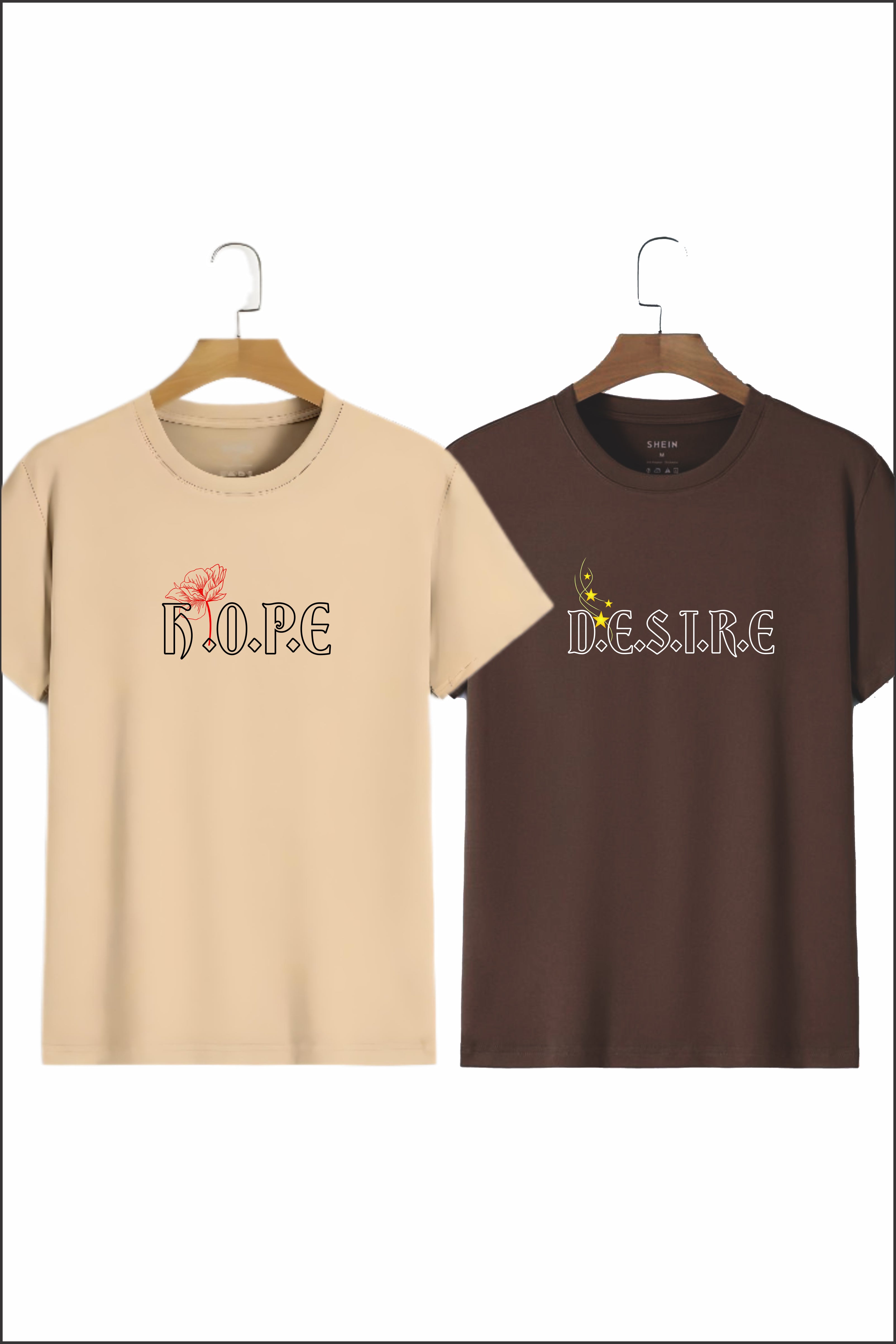 "Hope" and "Desire" Couple Unisex Tees - Pack of