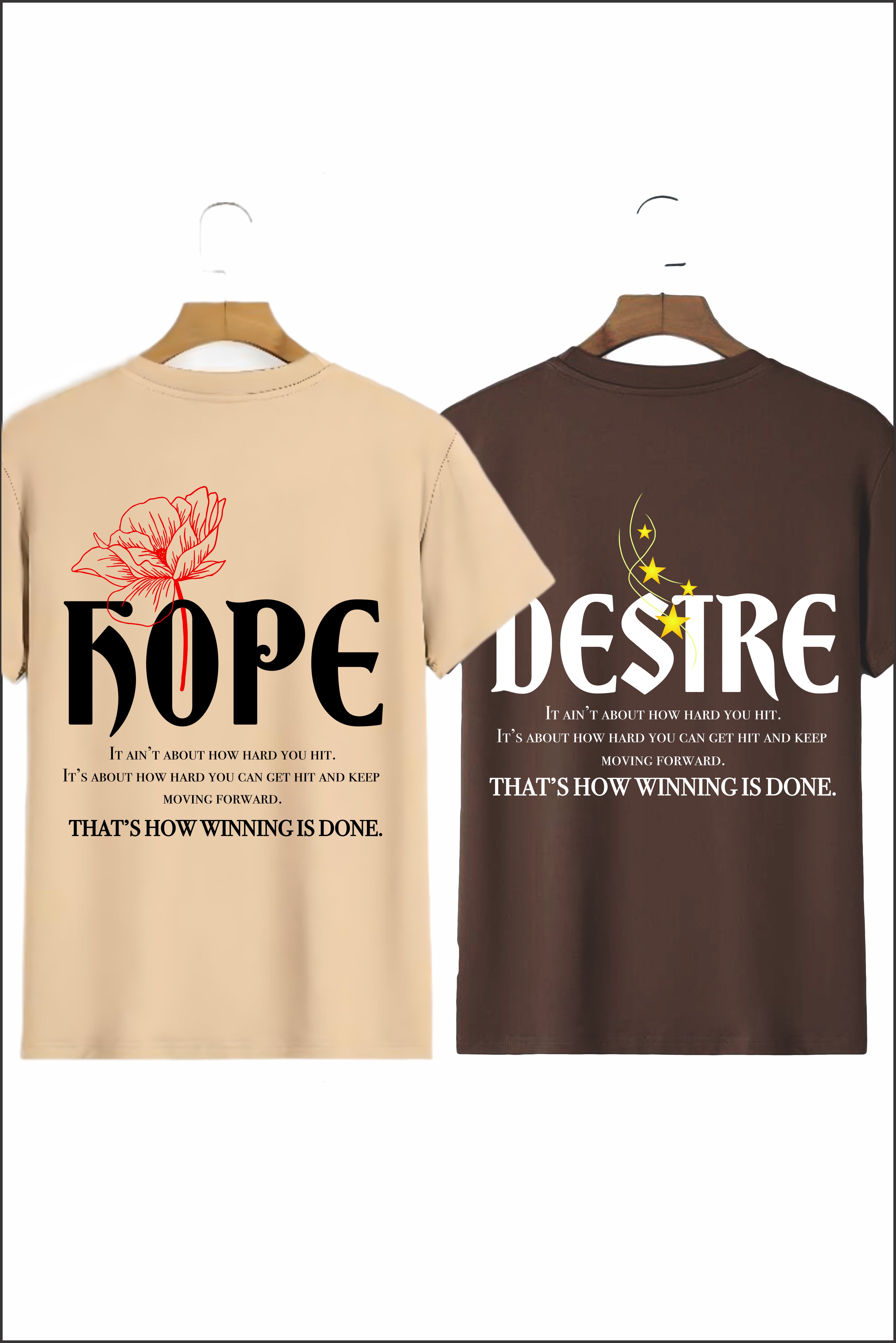 "Hope" and "Desire" Couple Unisex Tees - Pack of