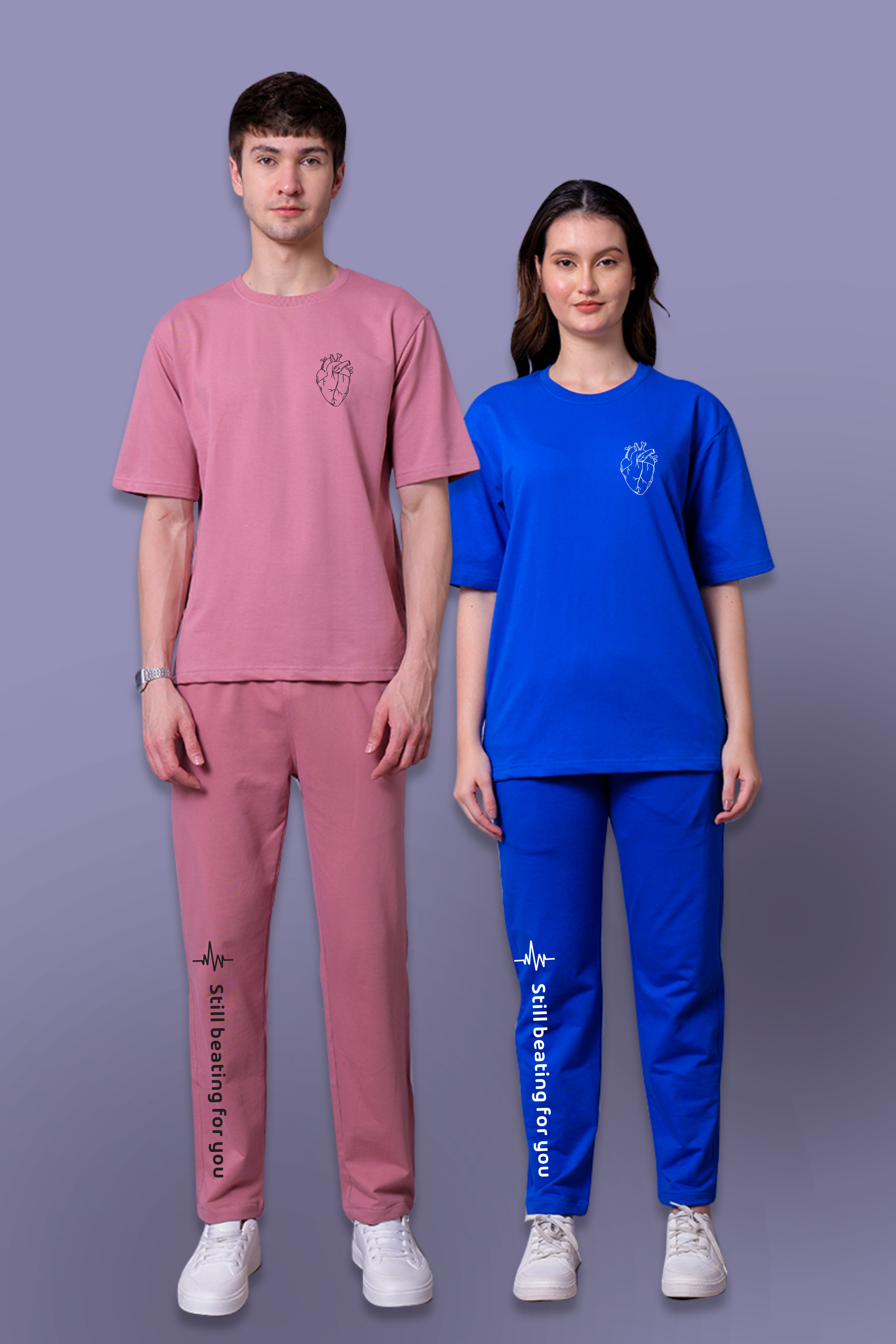 Still Beating for You Couple Co-Ord Set With Joggers (Pack of 2)