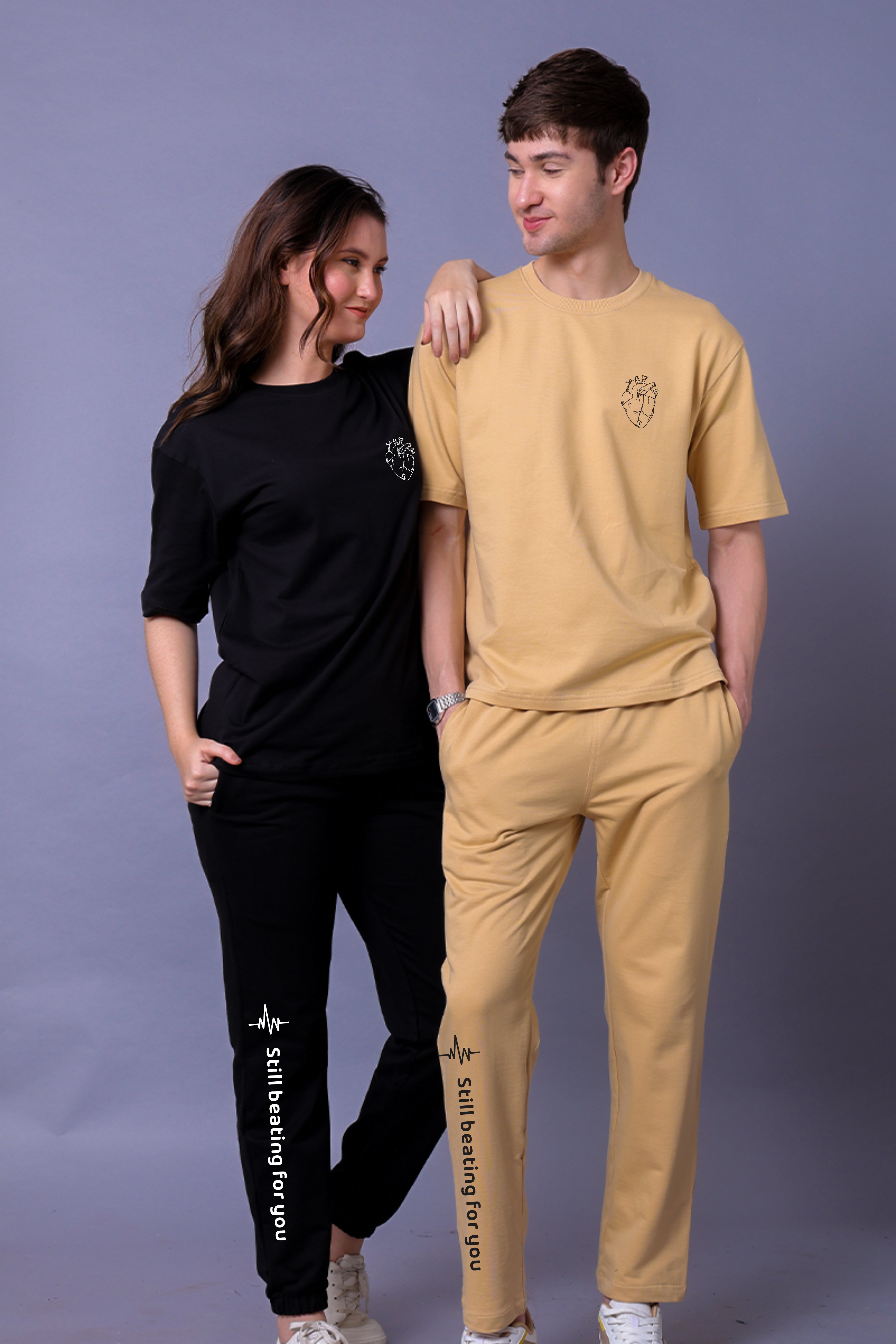 Still Beating for You Couple Co-Ord Set With Joggers (Pack of 2)